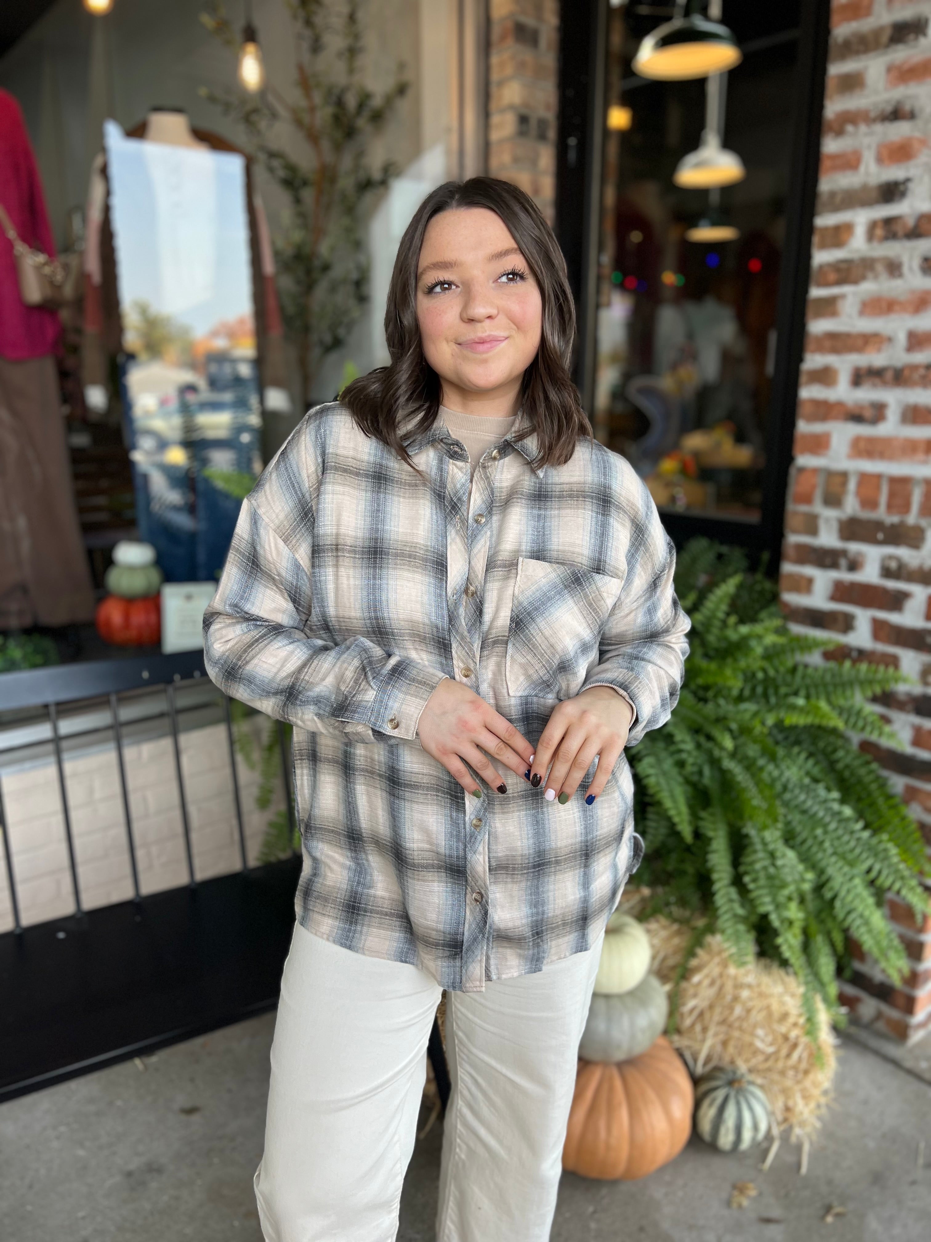 Beige Plaid Flannel