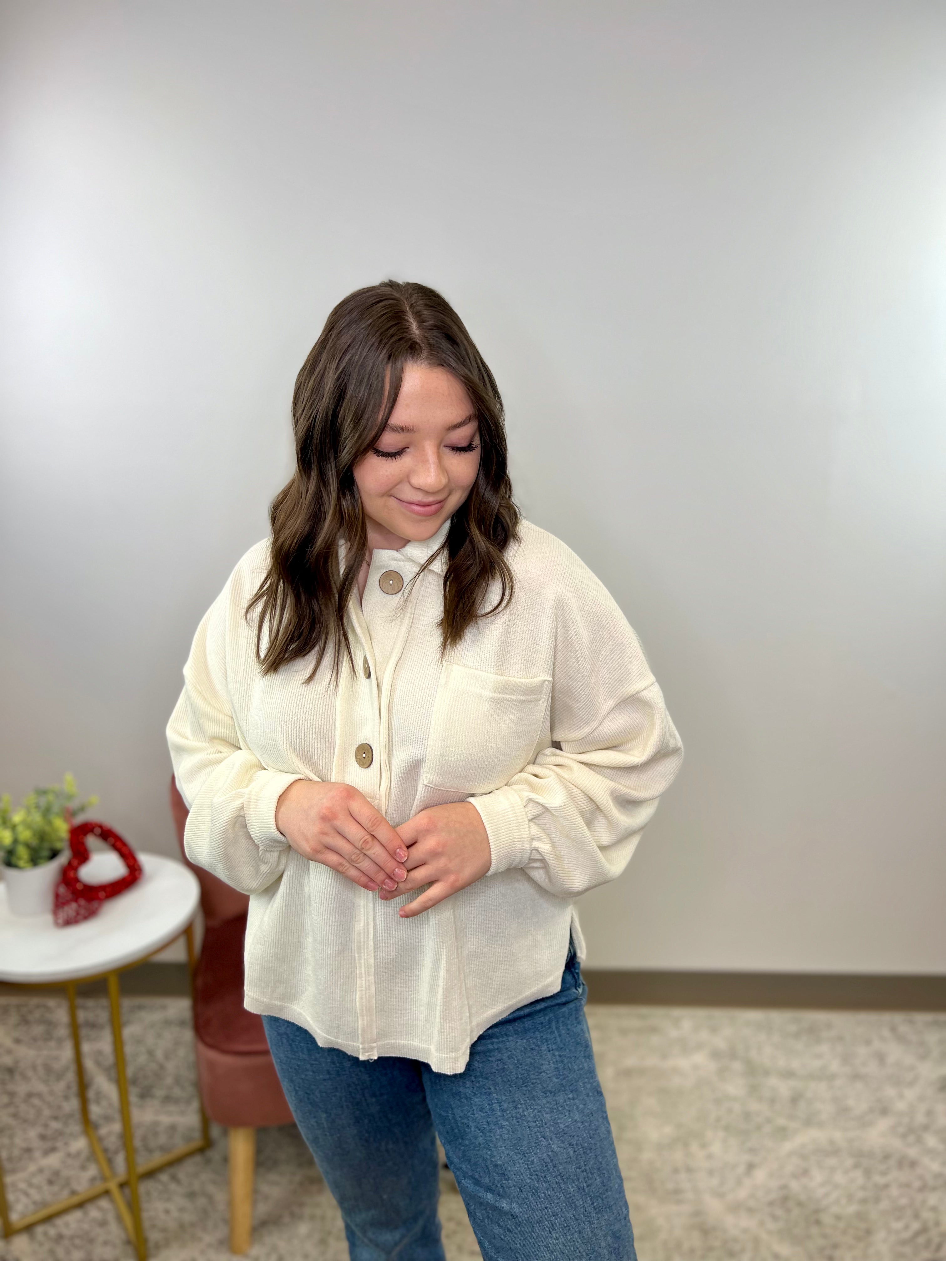 Ivory Collared Knit Top