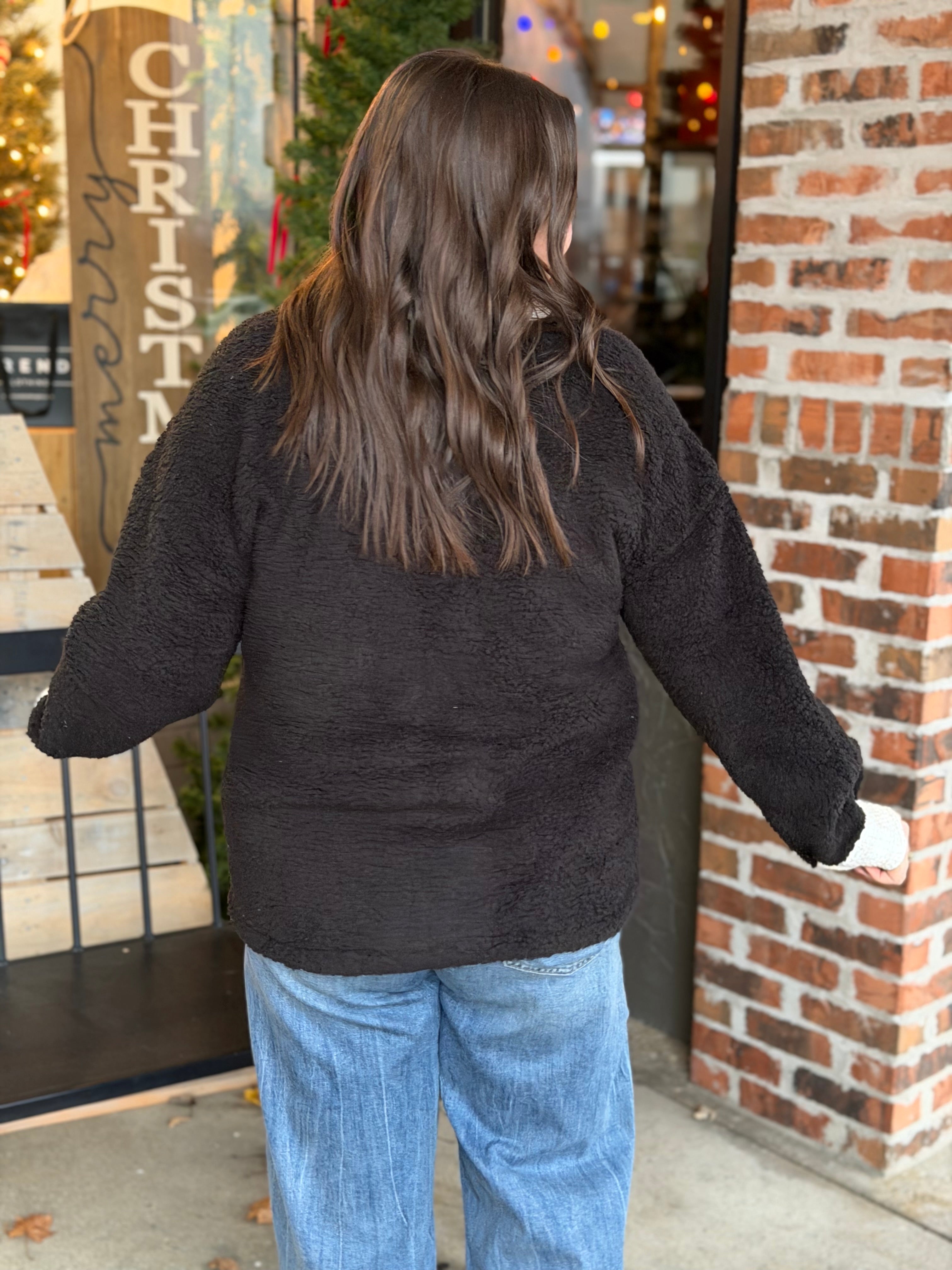 Black Sherpa/Tweed Shacket - FINAL SALE