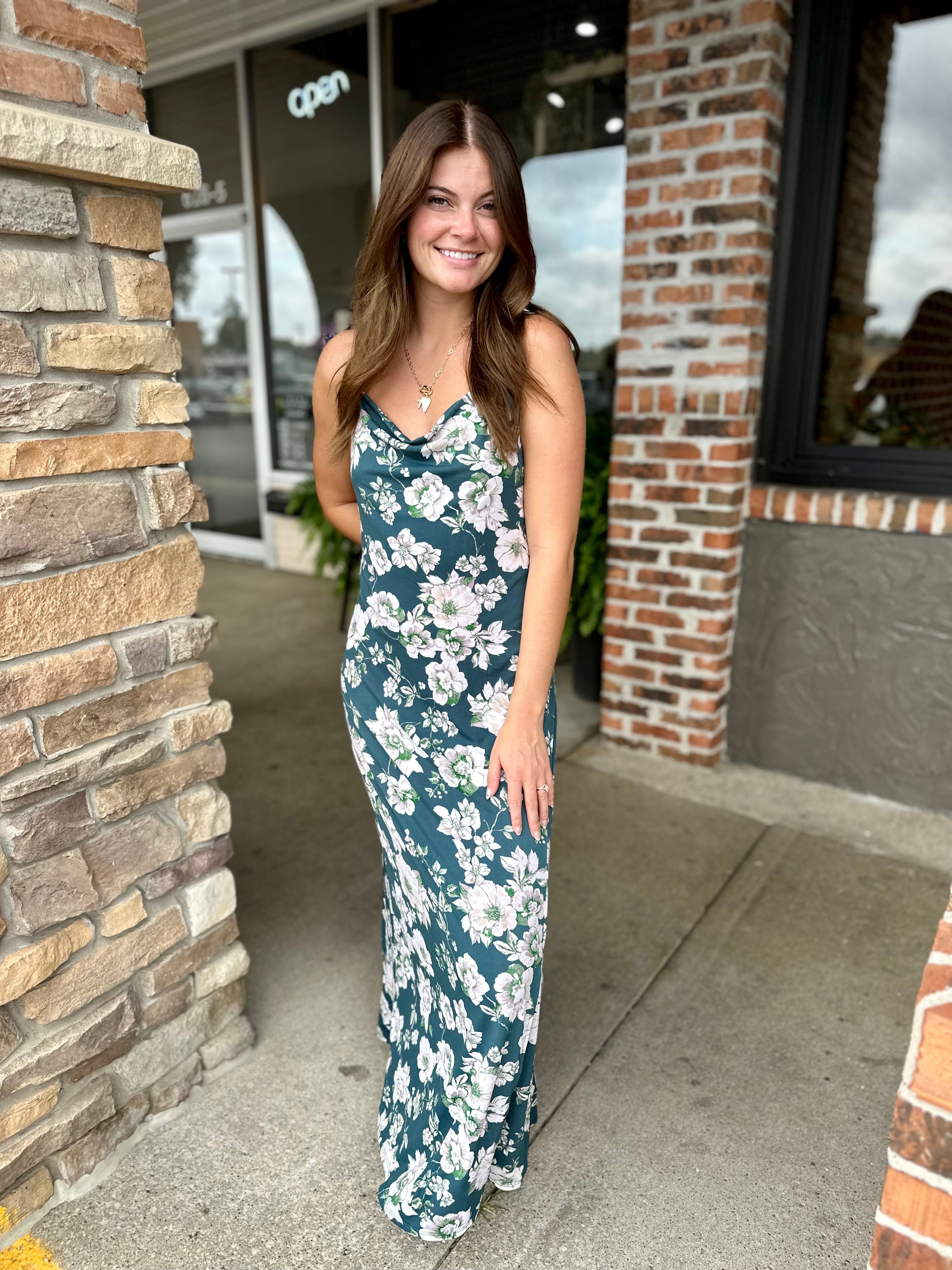 Green Floral Maxi Dress - FINAL SALE