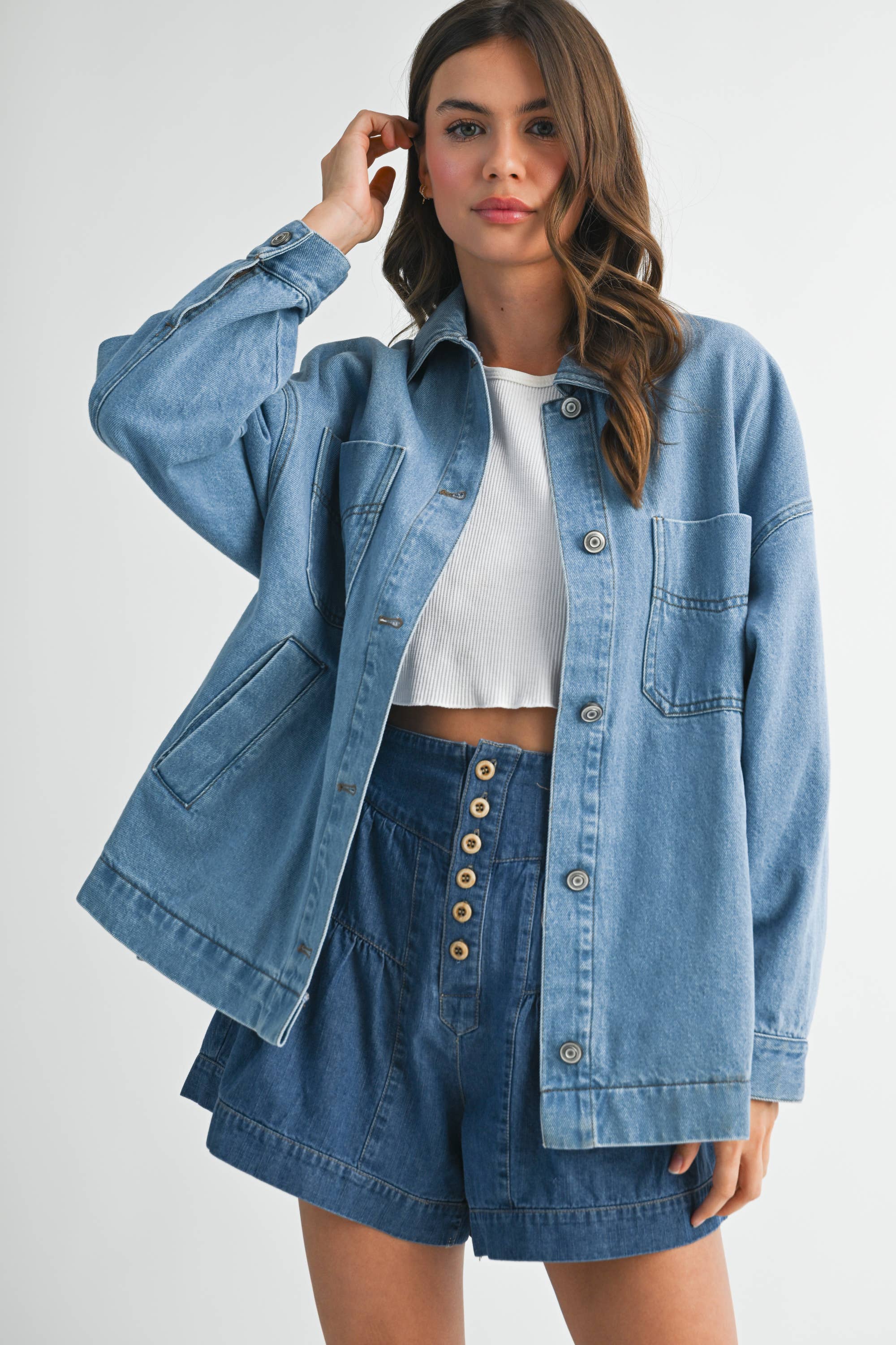 Denim Relaxed Fit Utility Jacket - FINAL SALE