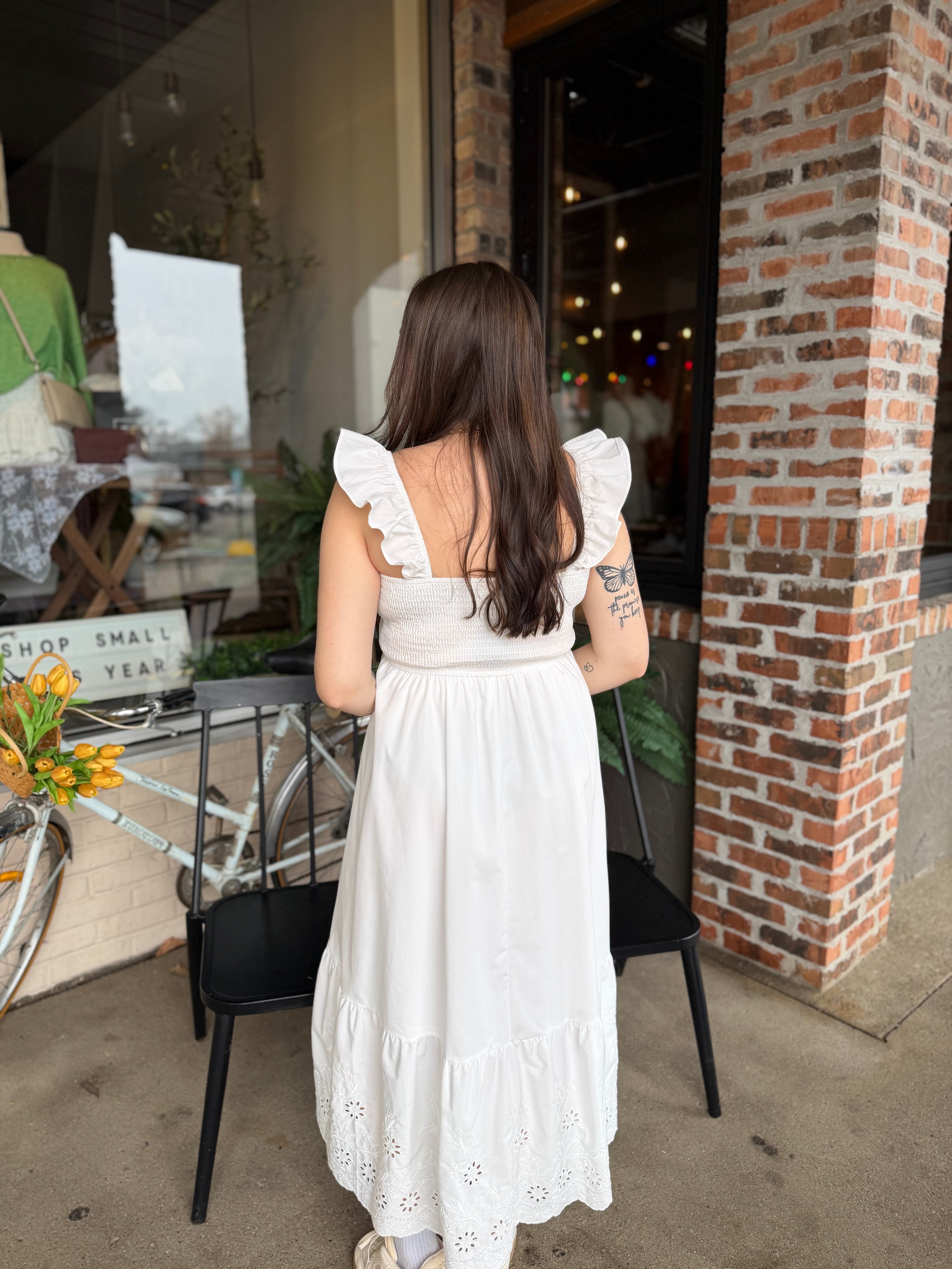White Smocked Maxi Dress – Trend Clothing
