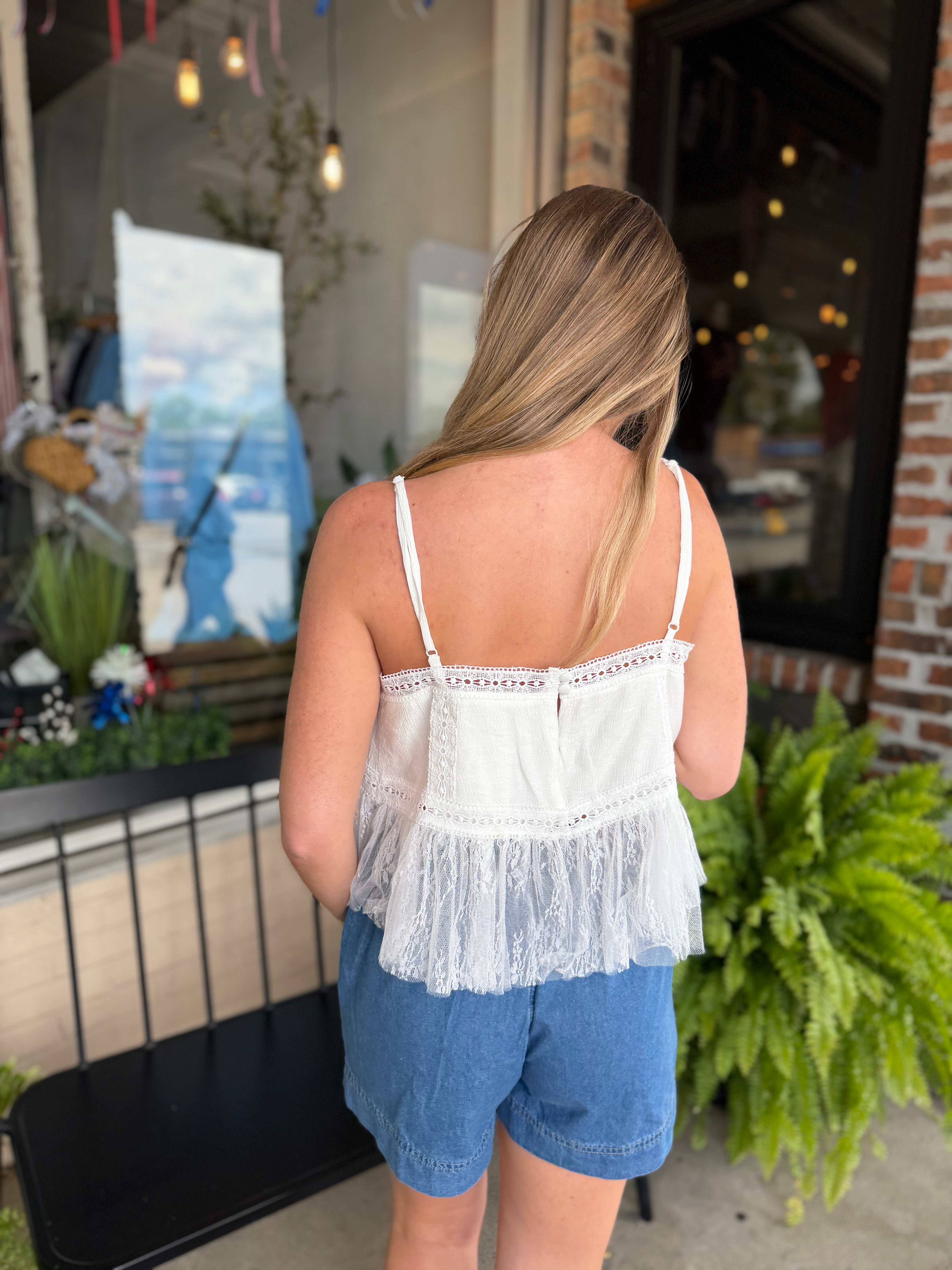 White Lace Cami Top