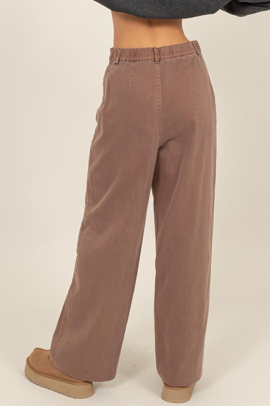 Brown Wide Leg Pants- FINAL SALE