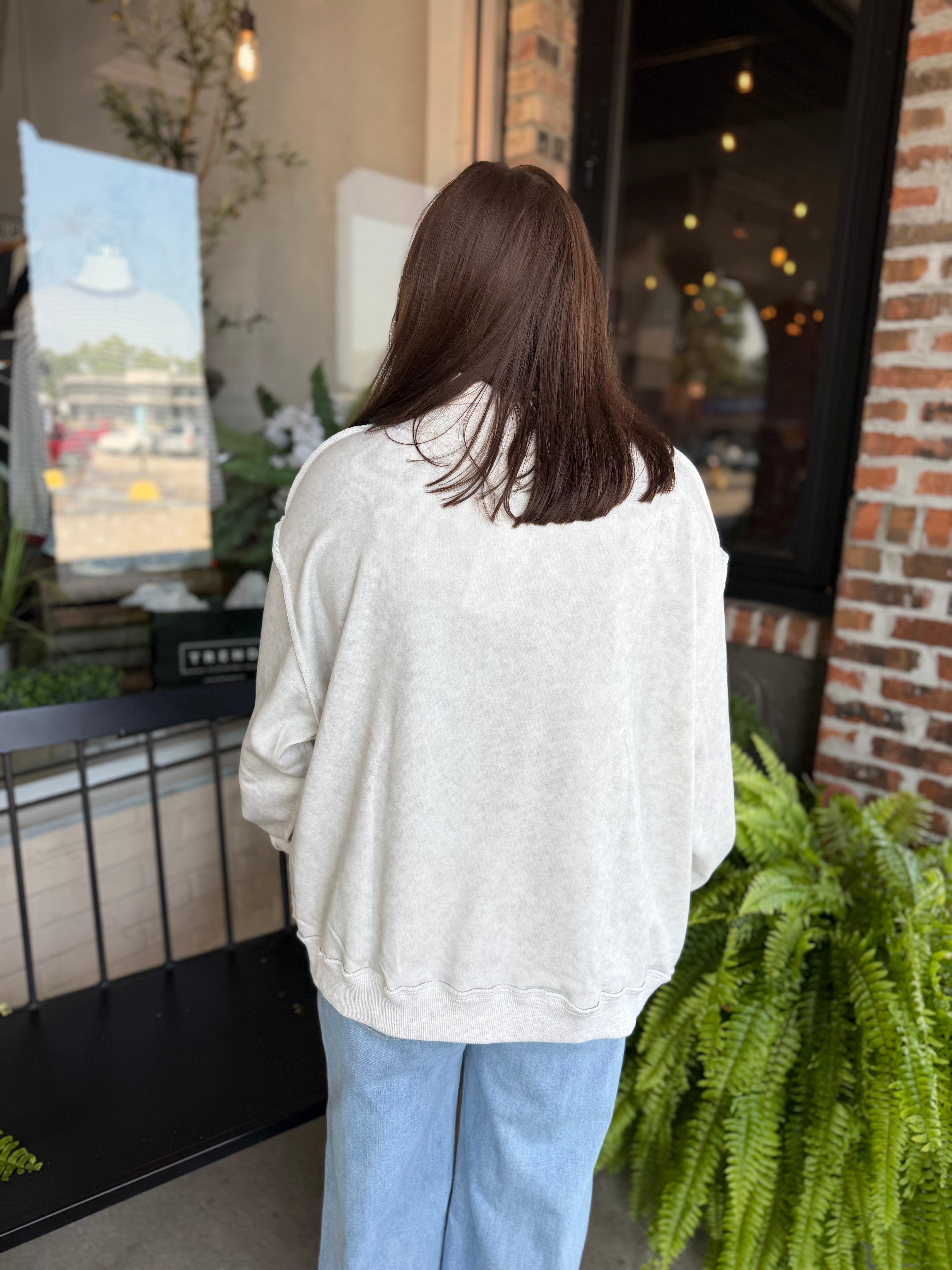 Grey Vintage Wash Oversized Sweatshirt