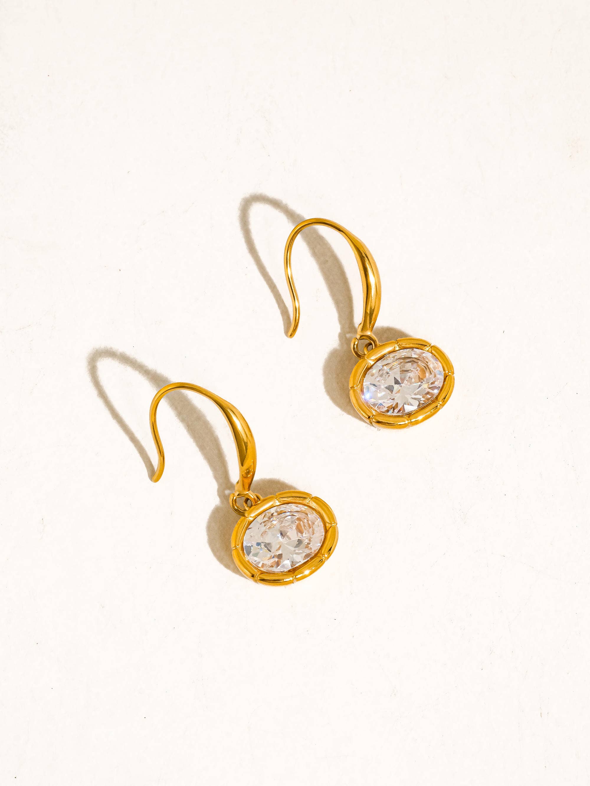 Rebekah Gold Non-Tarnish Oval Earrings