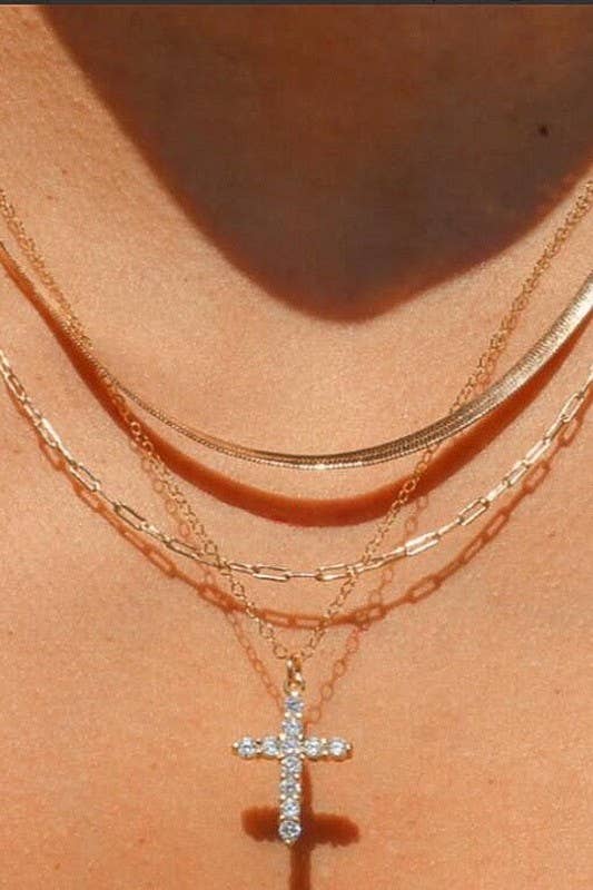 Layered Cross Necklace