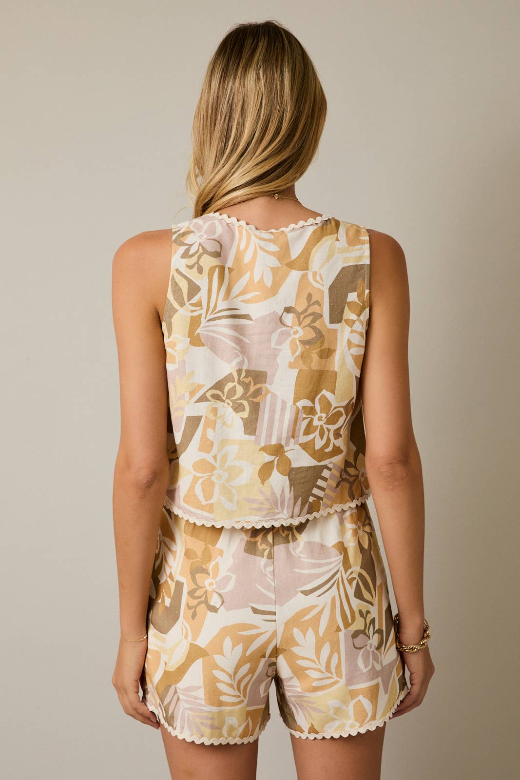 Tropical Square Neck Top