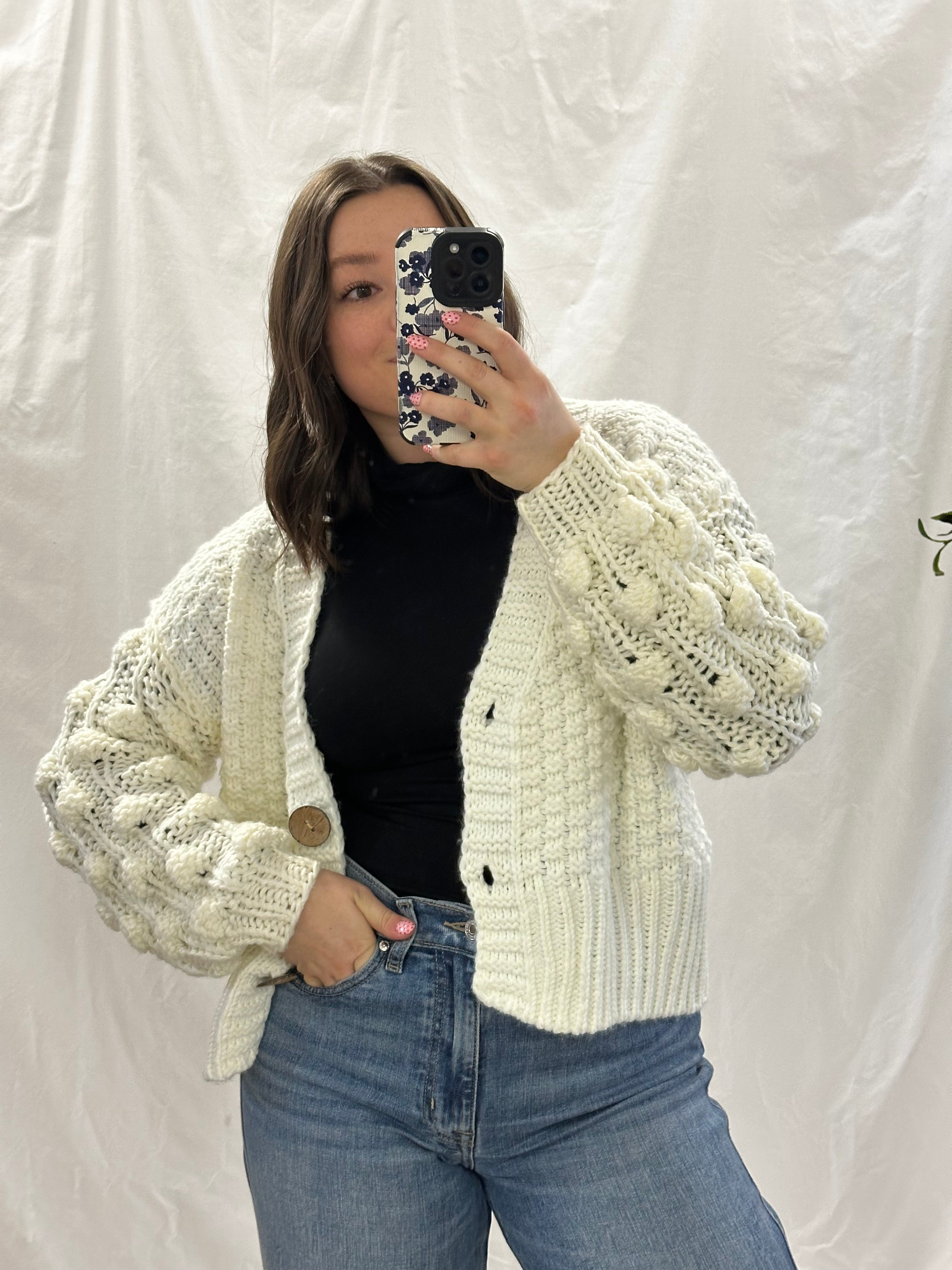 White Sweater Cardigan