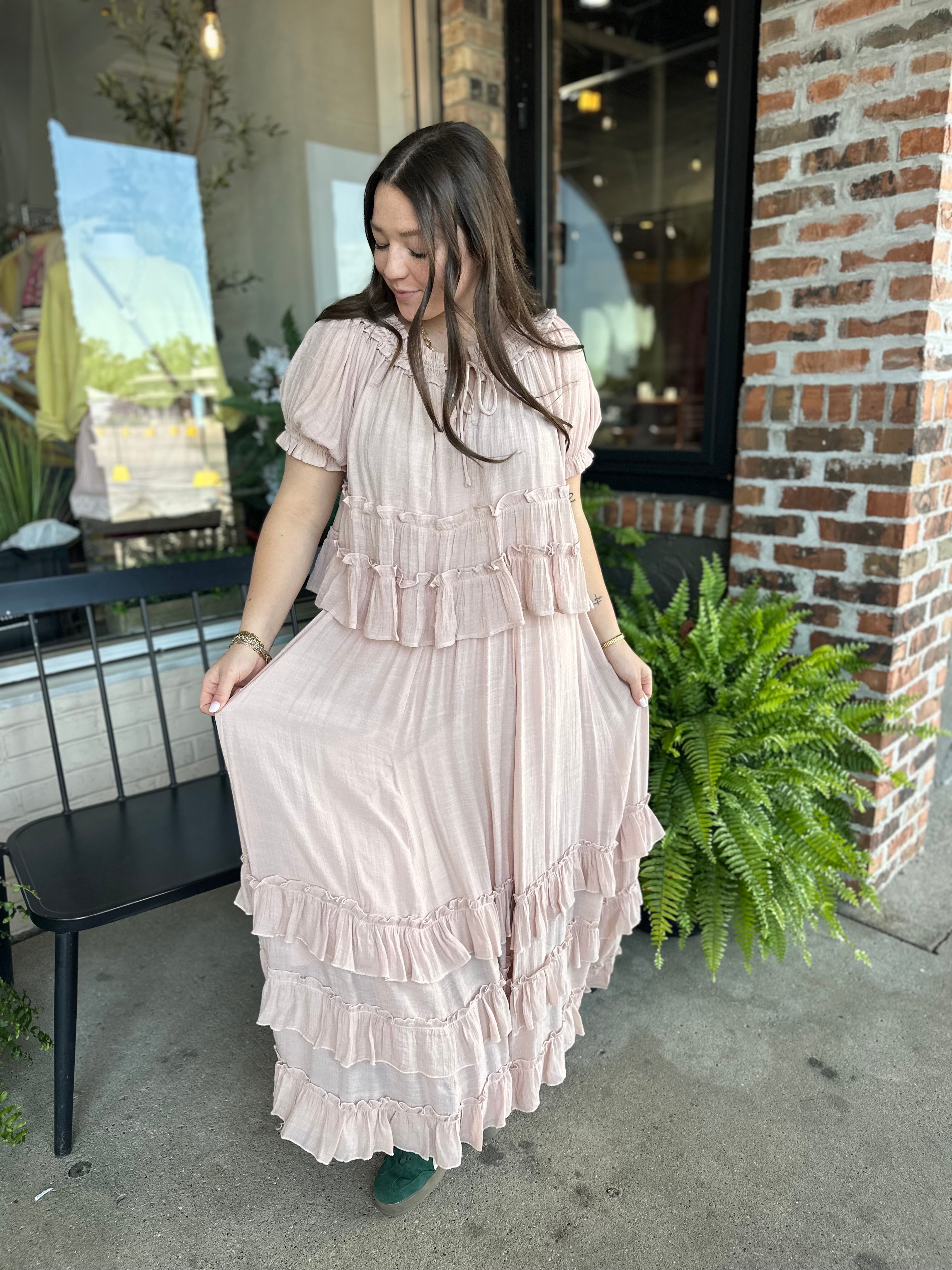 Blush Tiered Ruffle Layer Top