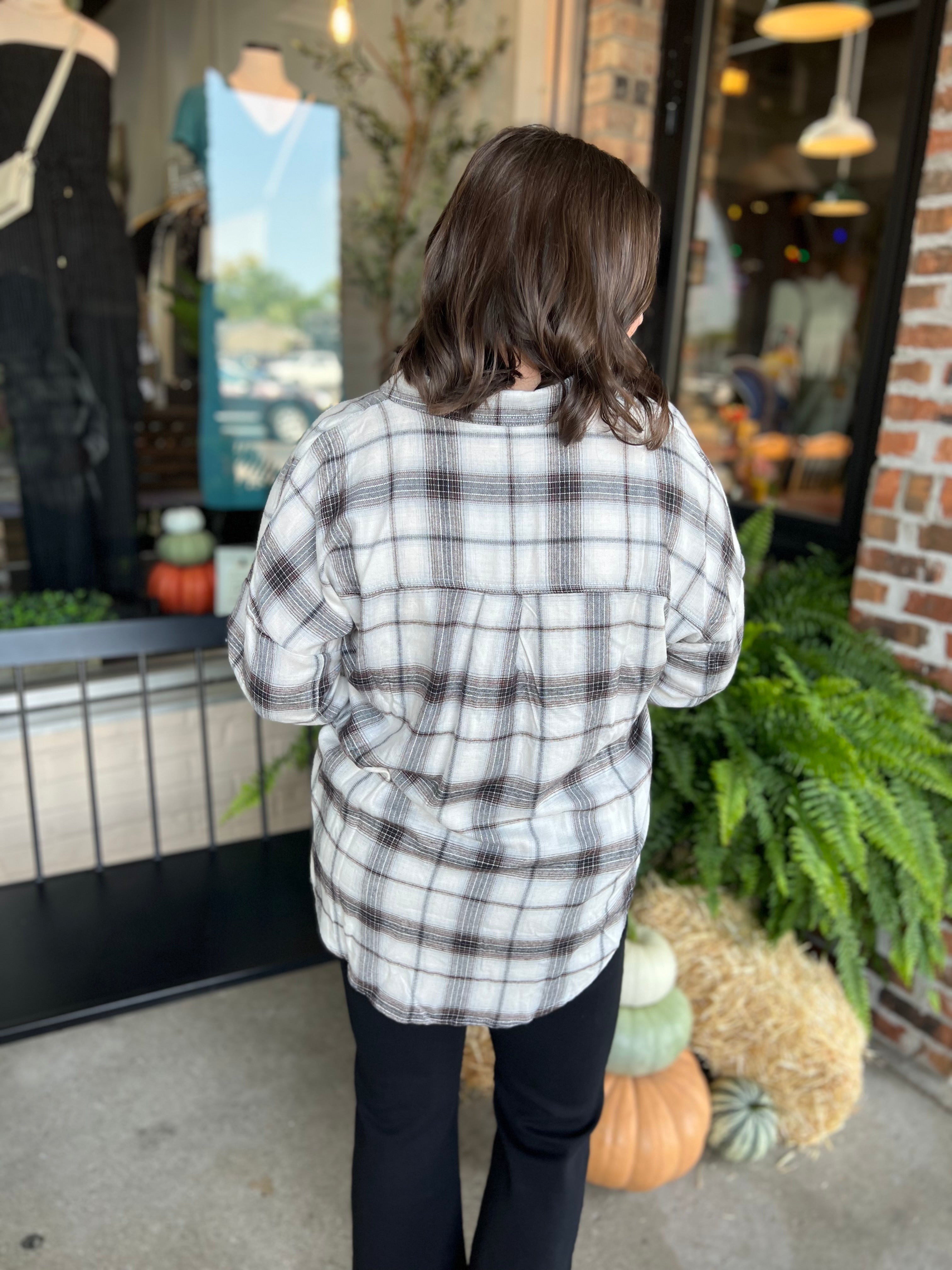 Black Plaid Button Down