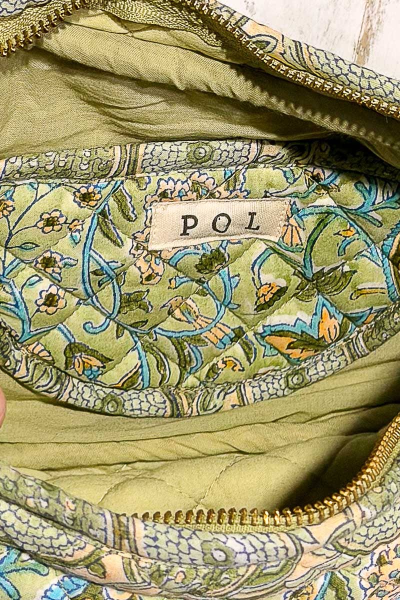 Pistachio Lightweight Quilted Floral Bag