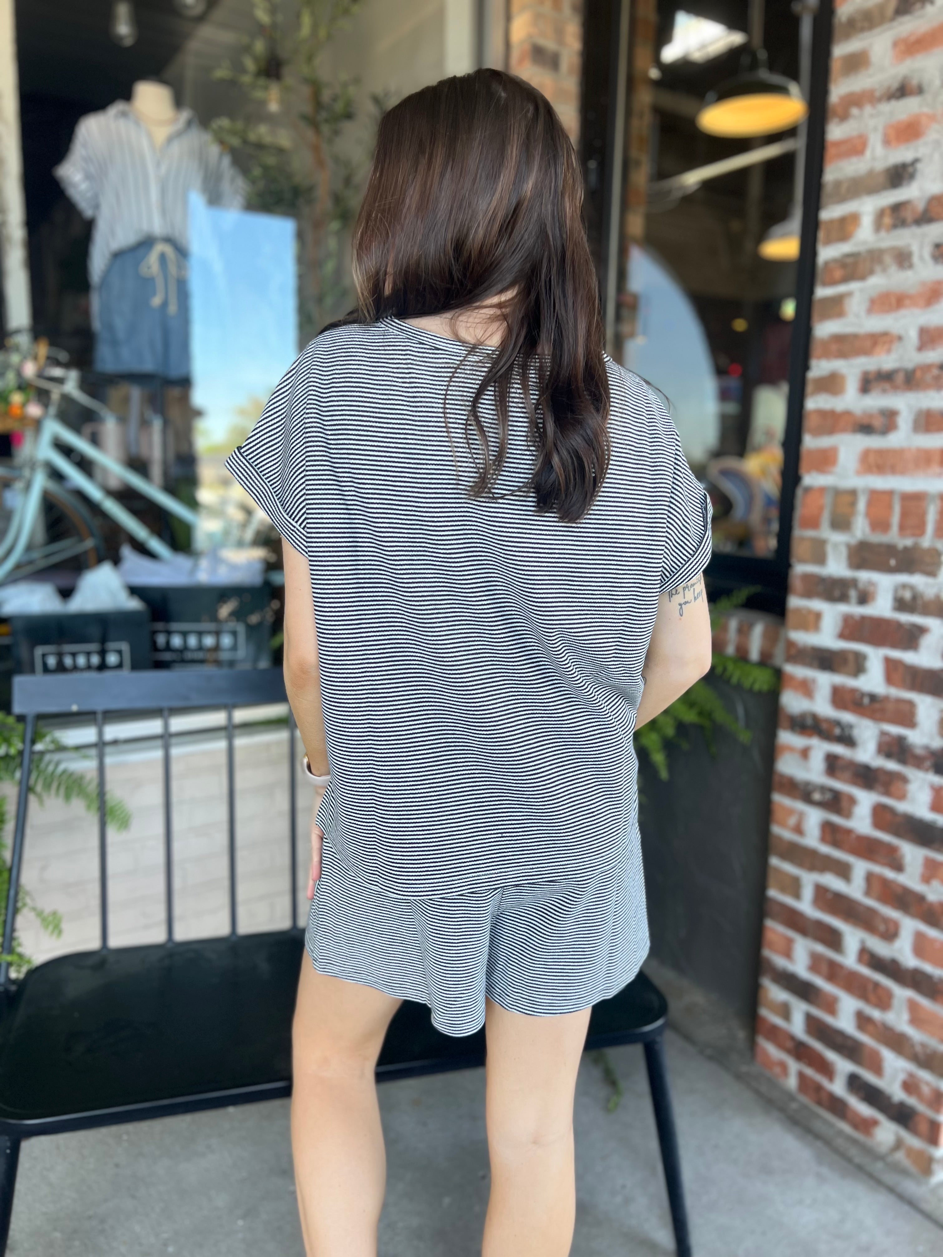 Striped French Terry Shorts