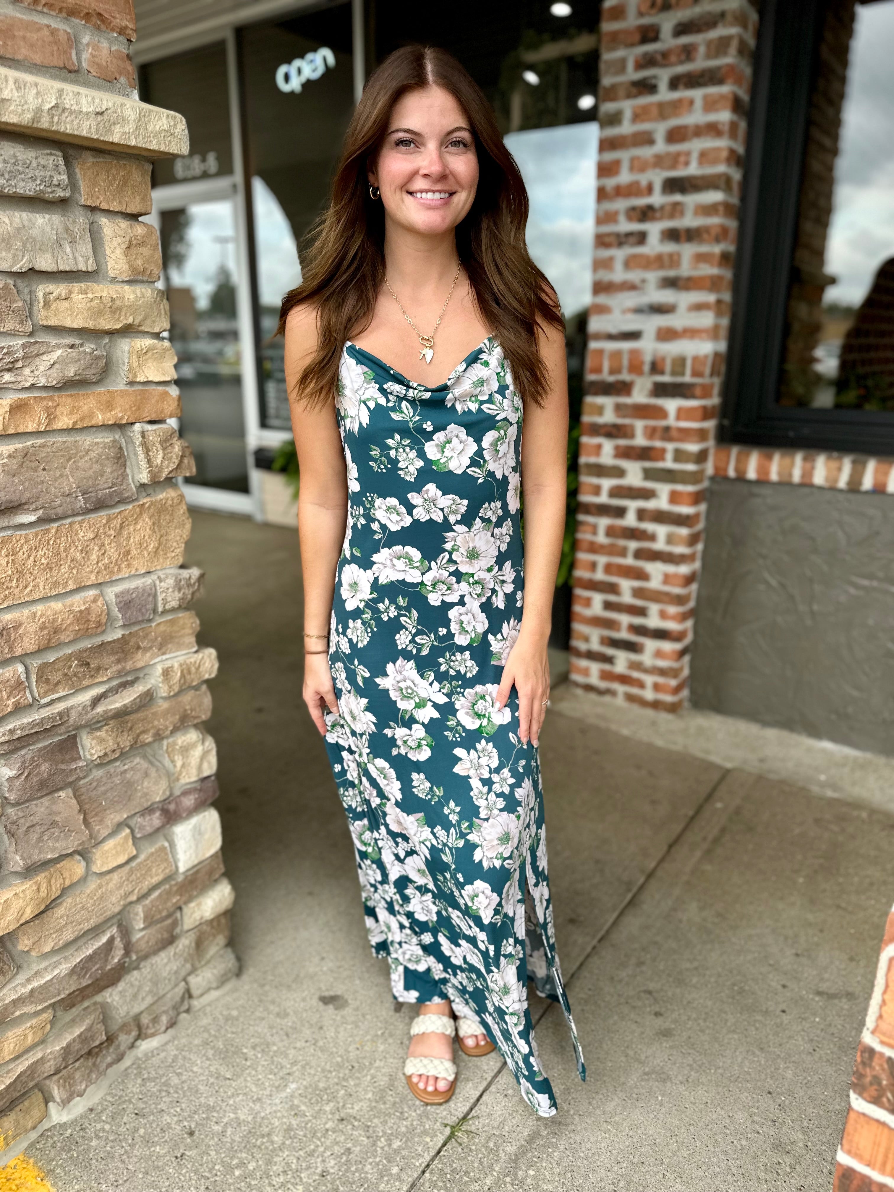 Green Floral Maxi Dress - FINAL SALE