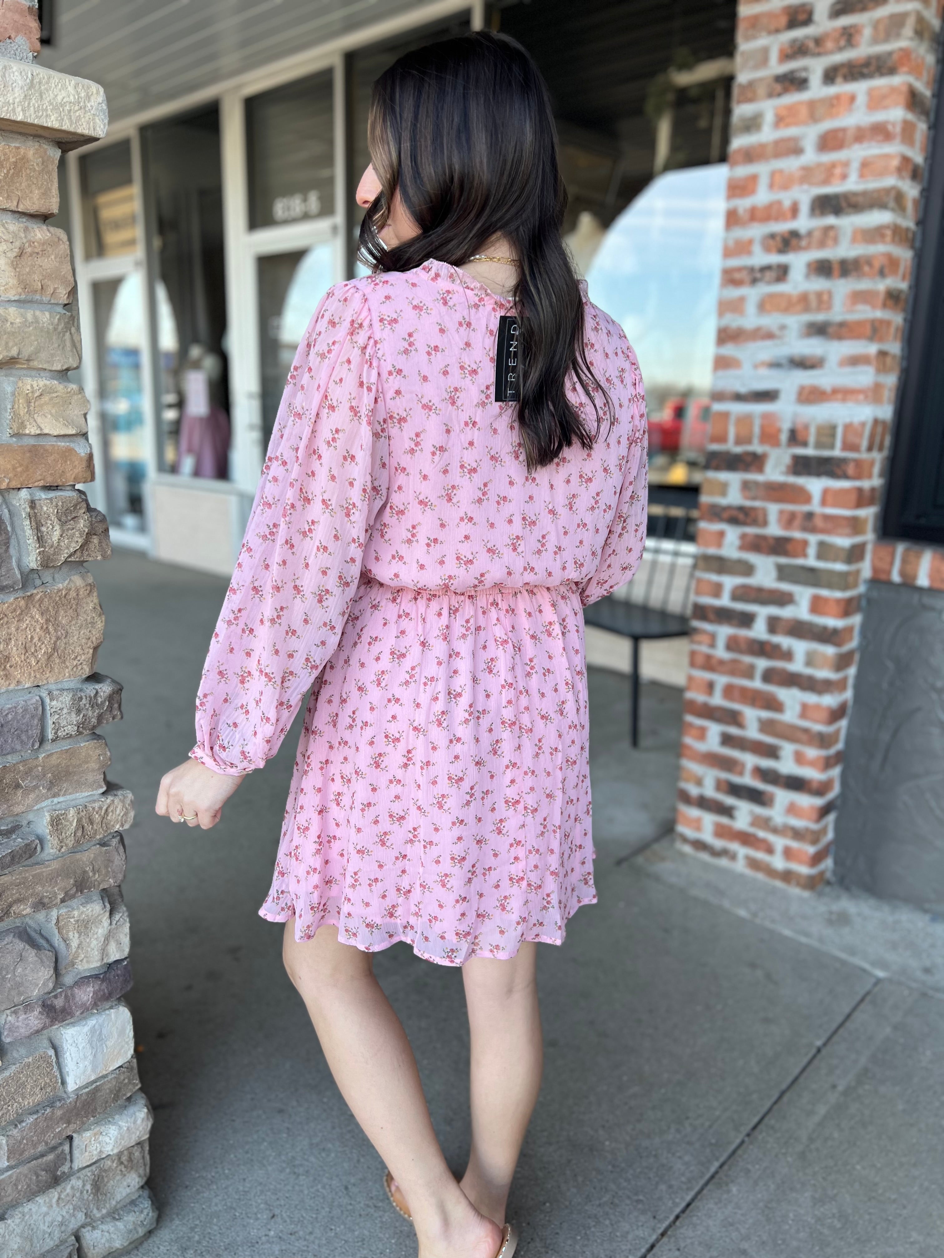 Dusty Pink Floral Dress