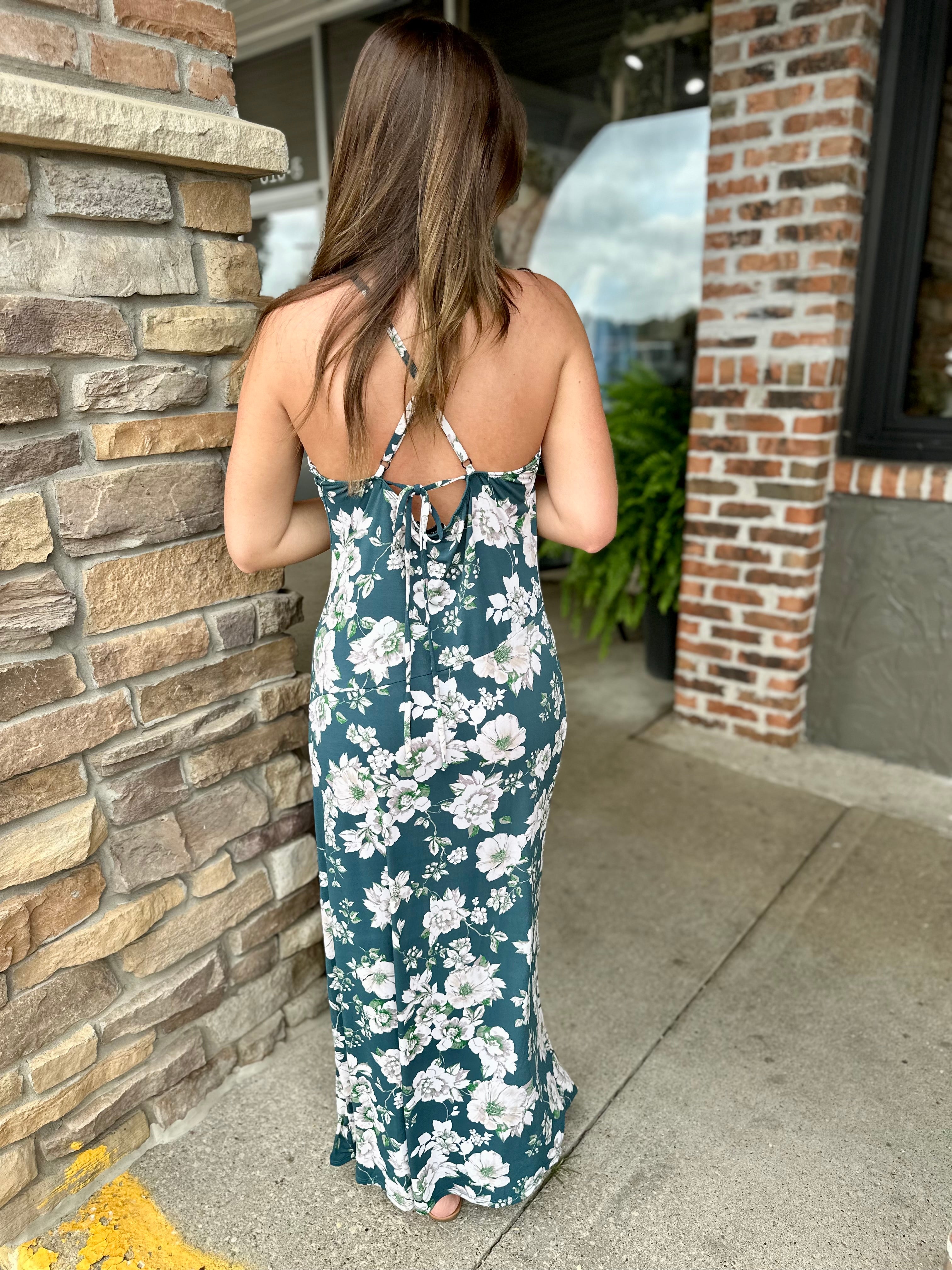 Green Floral Maxi Dress - FINAL SALE