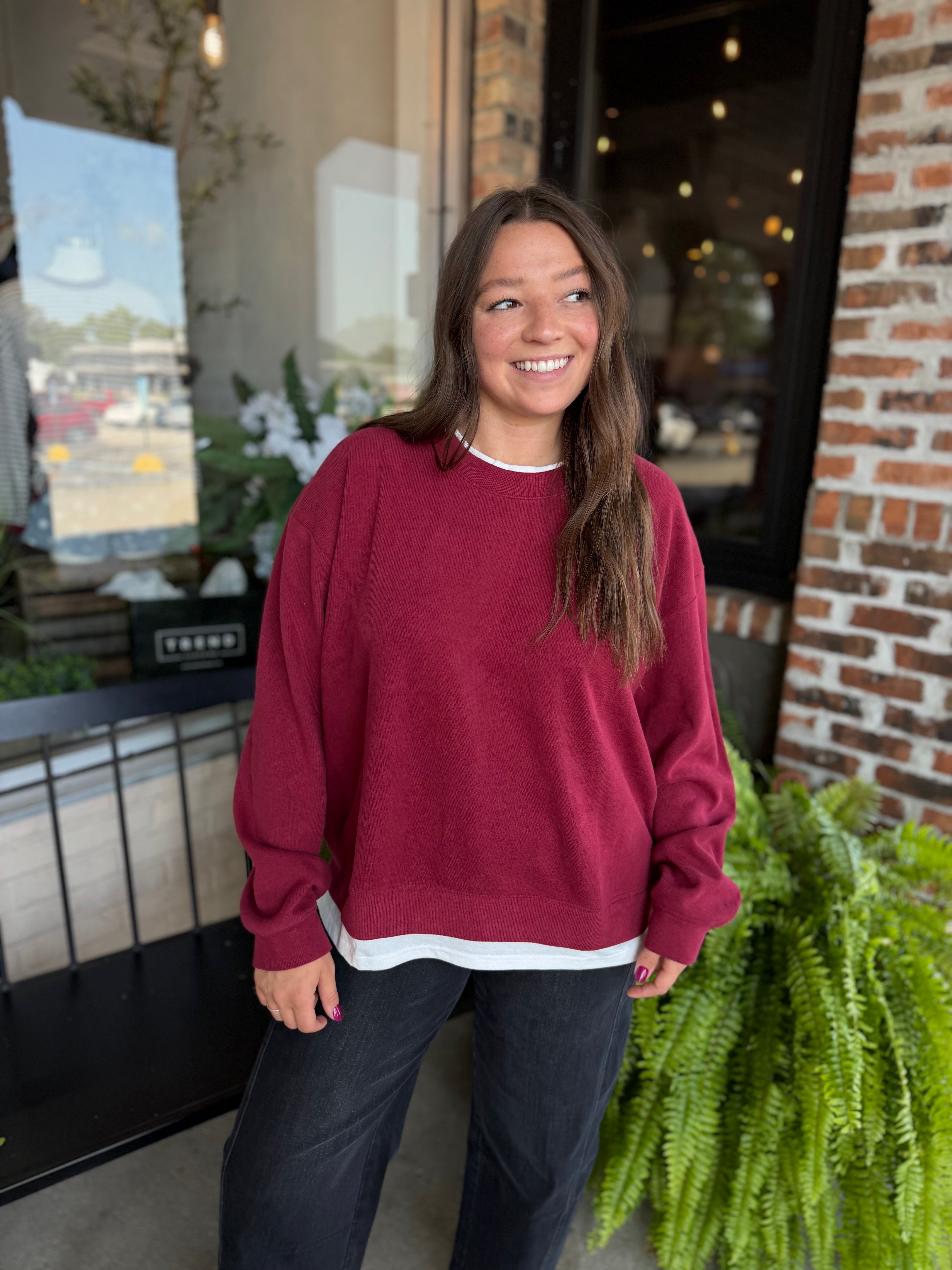 Cranberry Crew Neck Sweatshirt