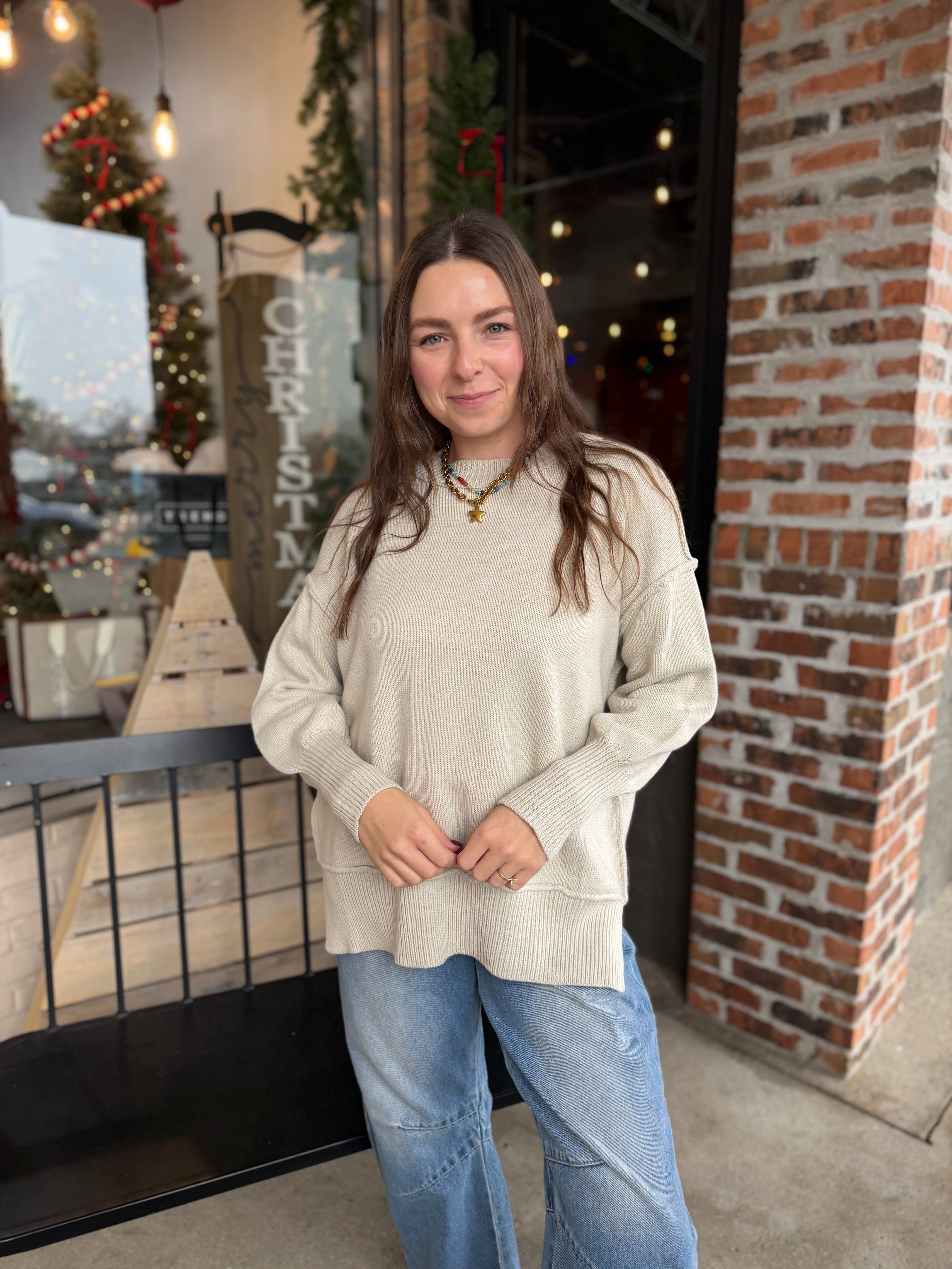 Pearl Exposed Seam Sweater