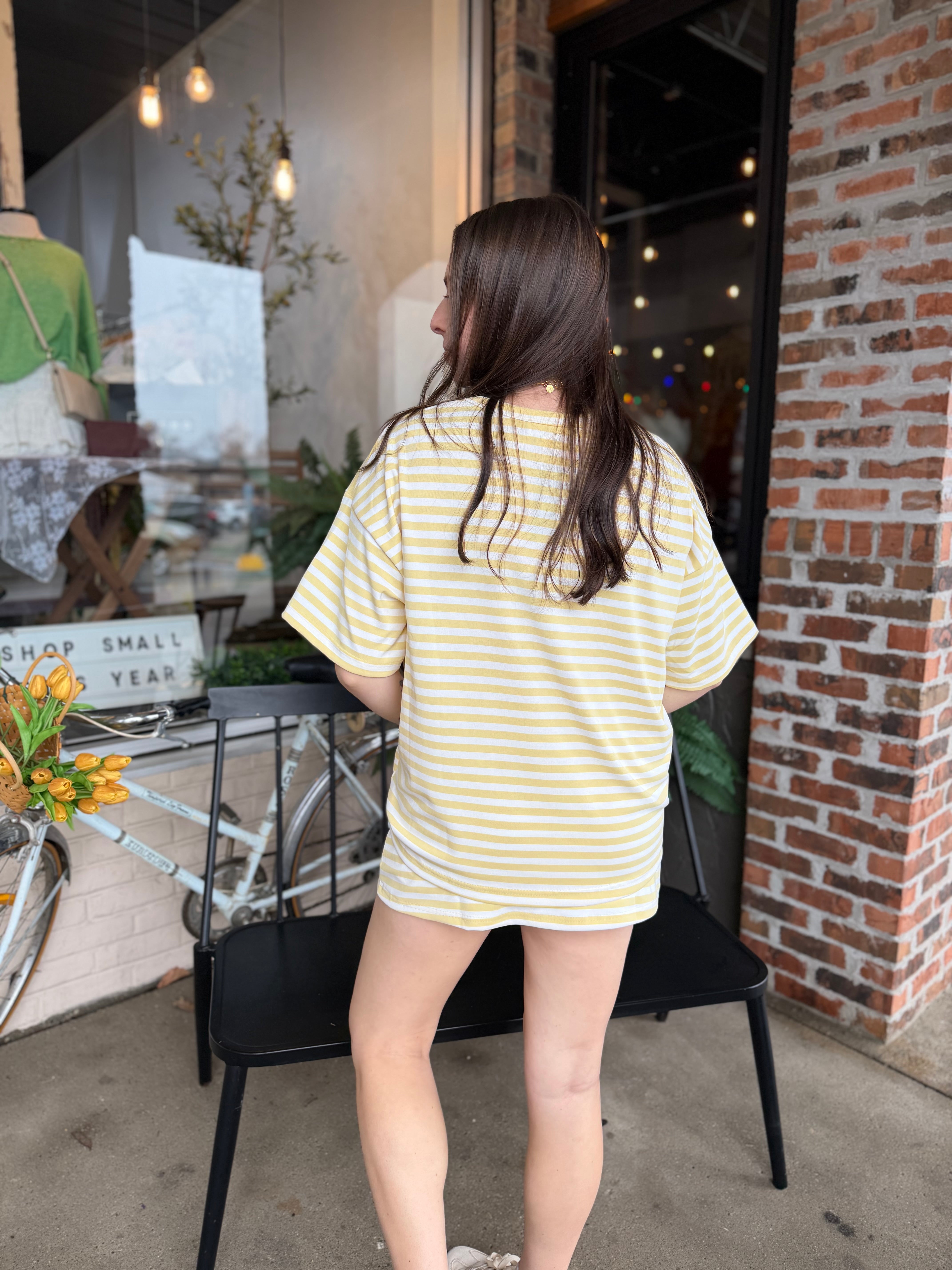 Butter Stripe Oversized T-Shirt