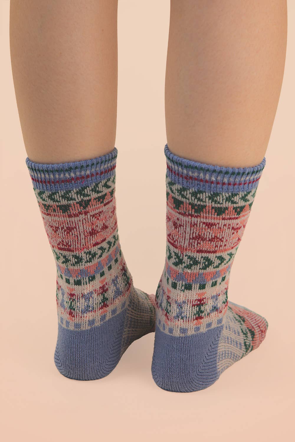 Gray Geometric Graphic Crew Socks