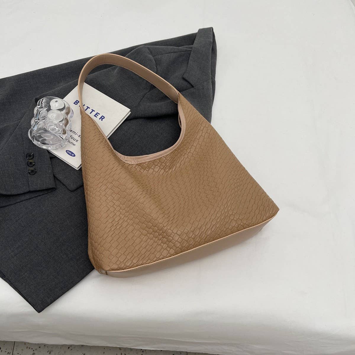 Khaki Large Shoulder Bag