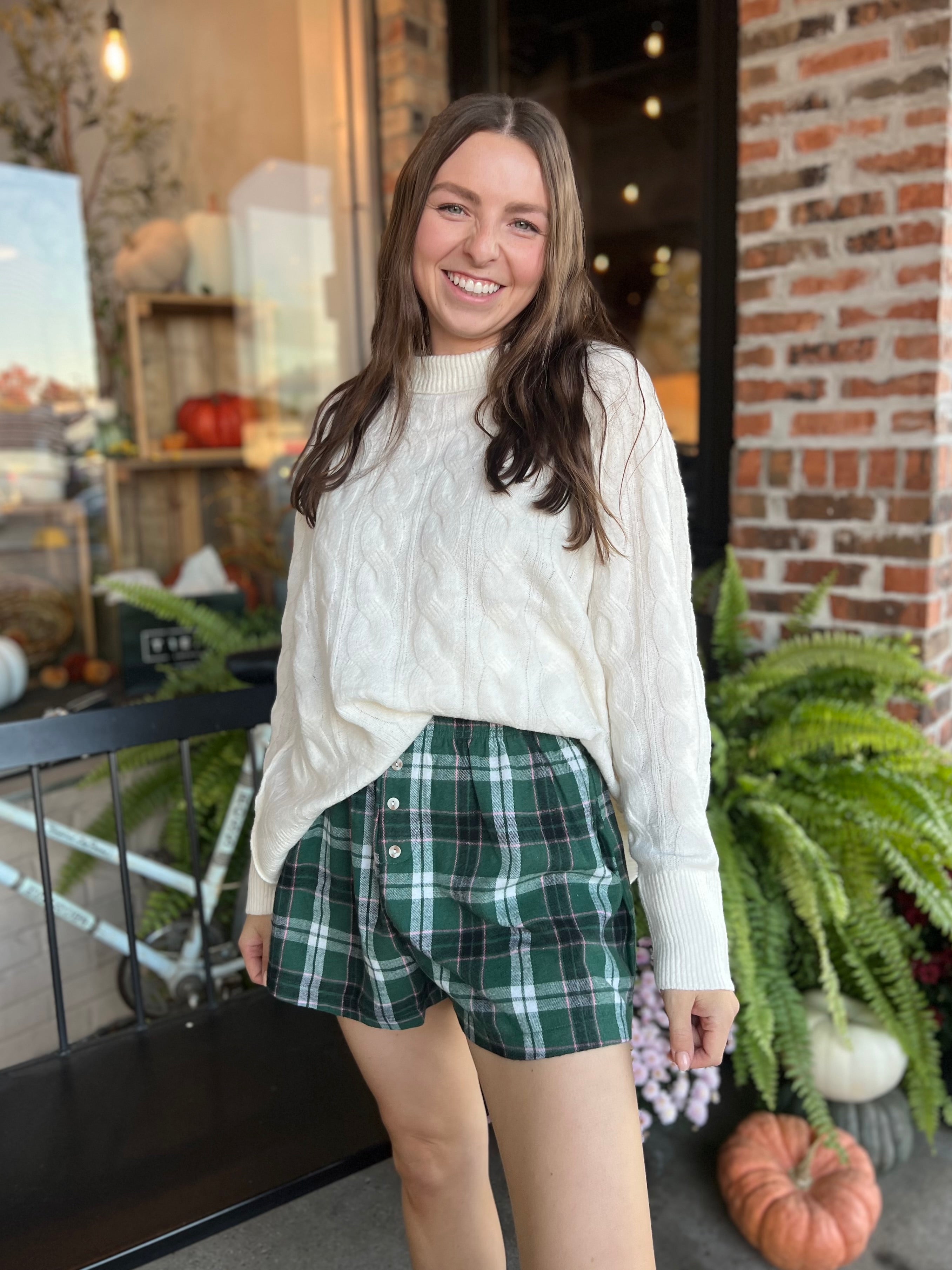 Green Plaid Boxer Shorts