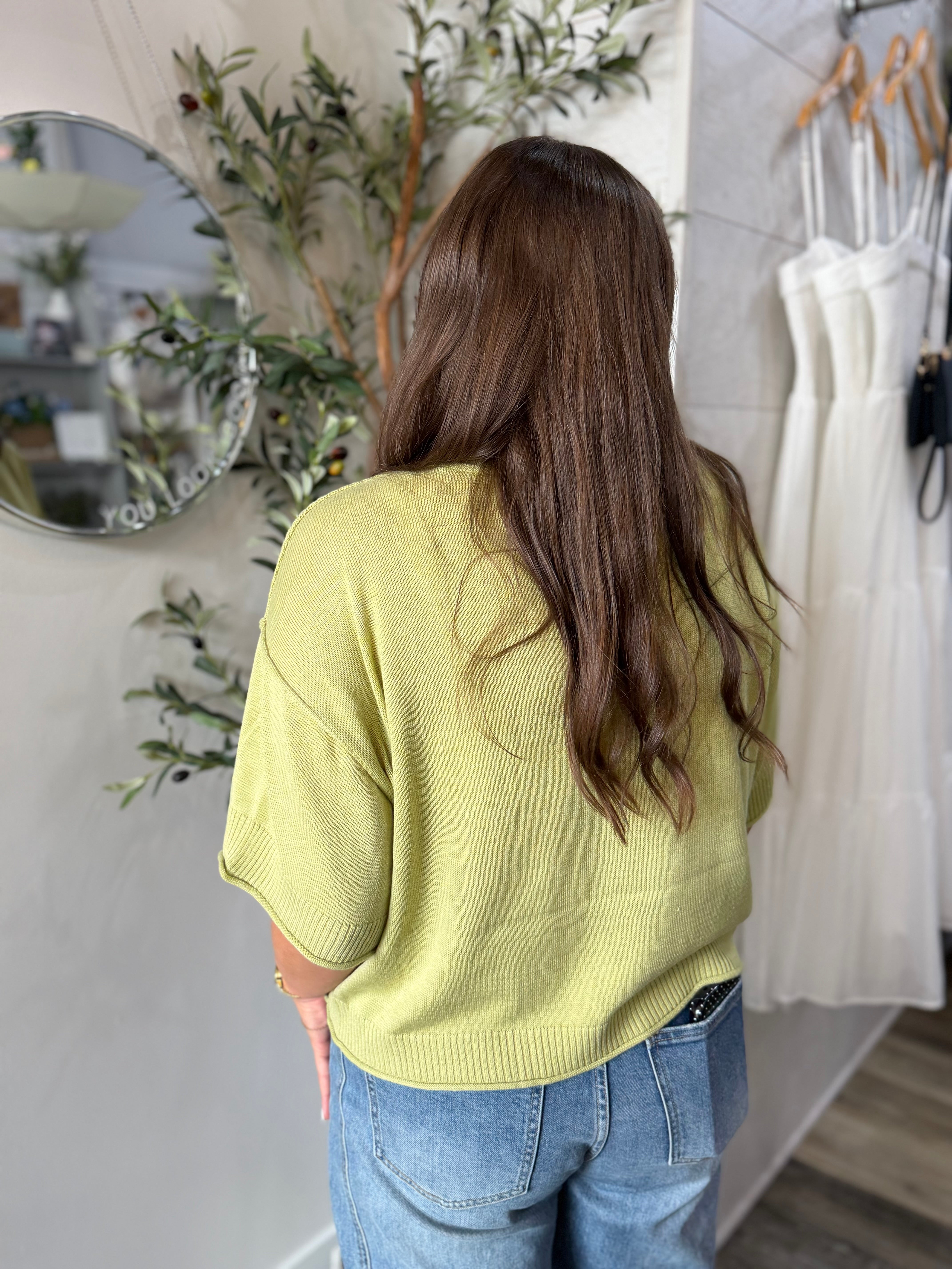 Sage Lightweight Mock Neck Sweater