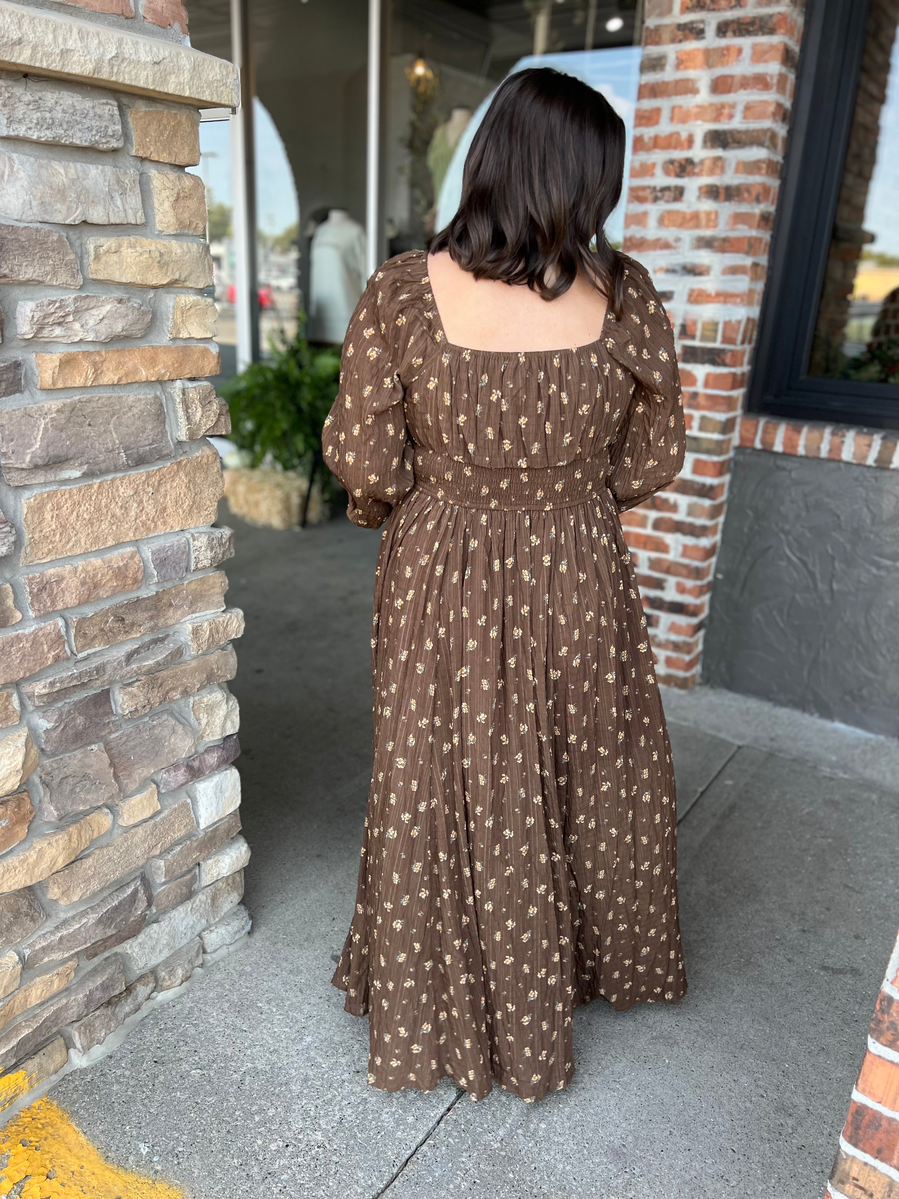 Chestnut Floral Maxi Dress