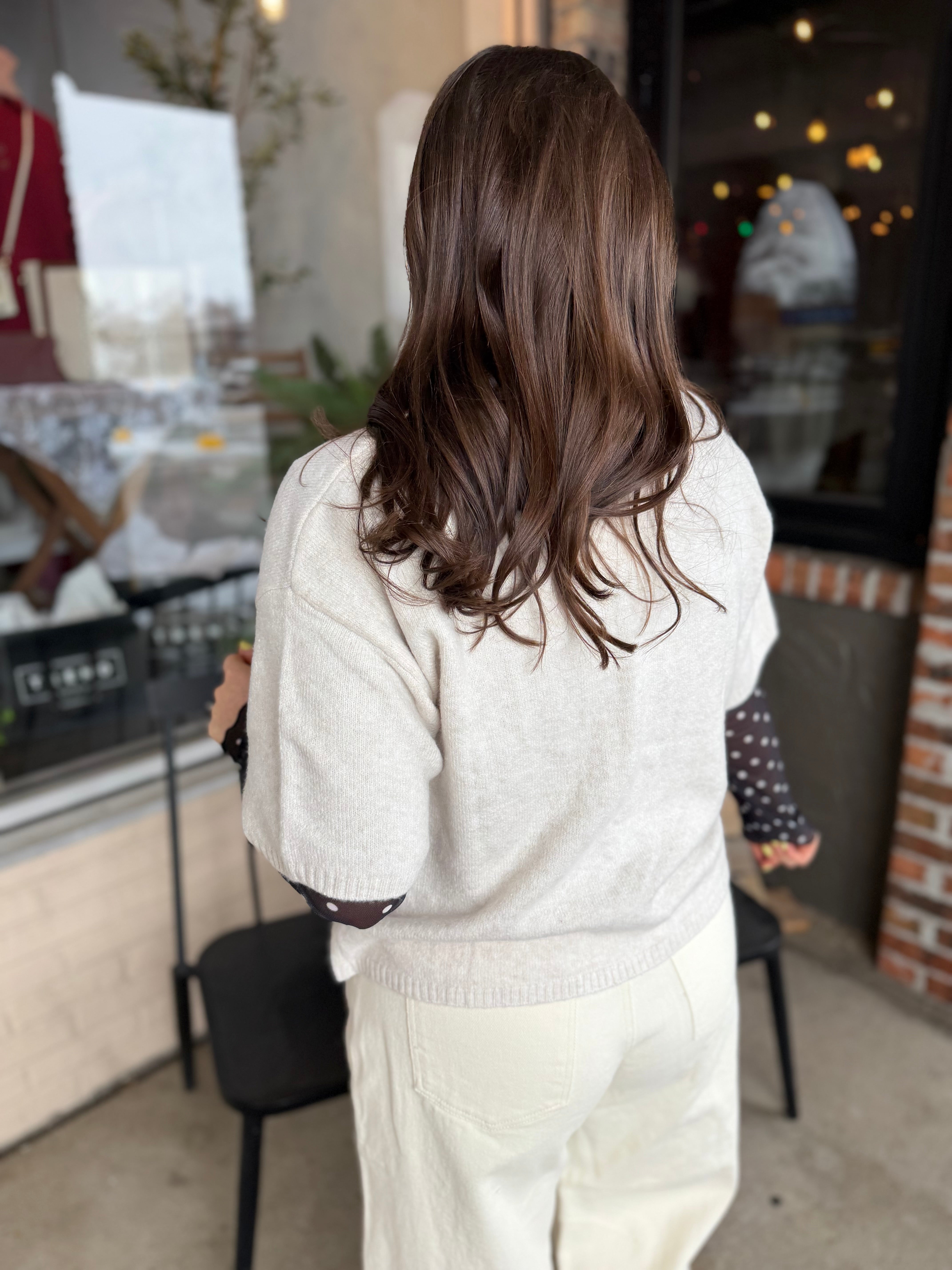 Cream Short Sleeve Boxy Sweater