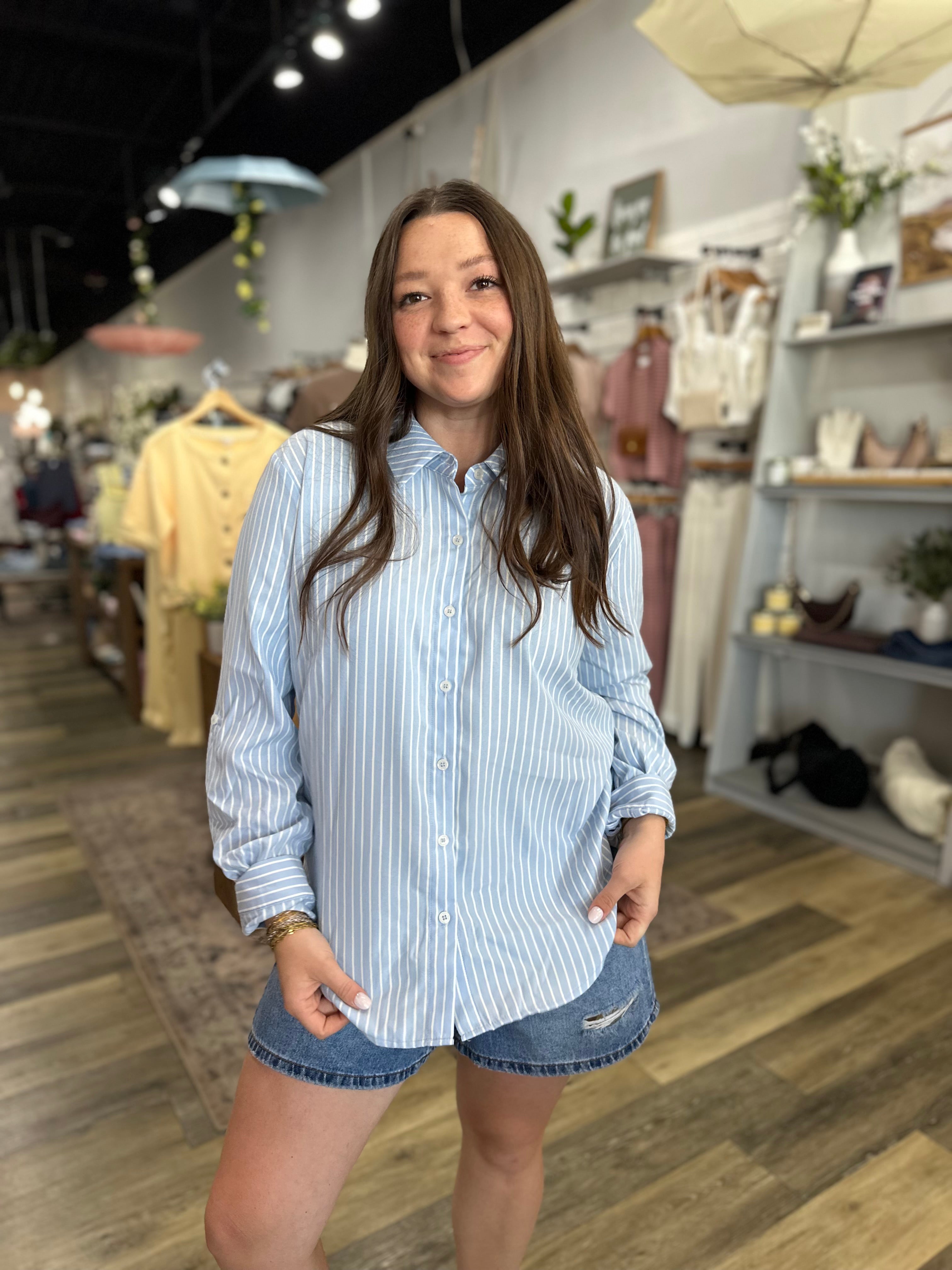 Blue Stripe Button Down Shirt