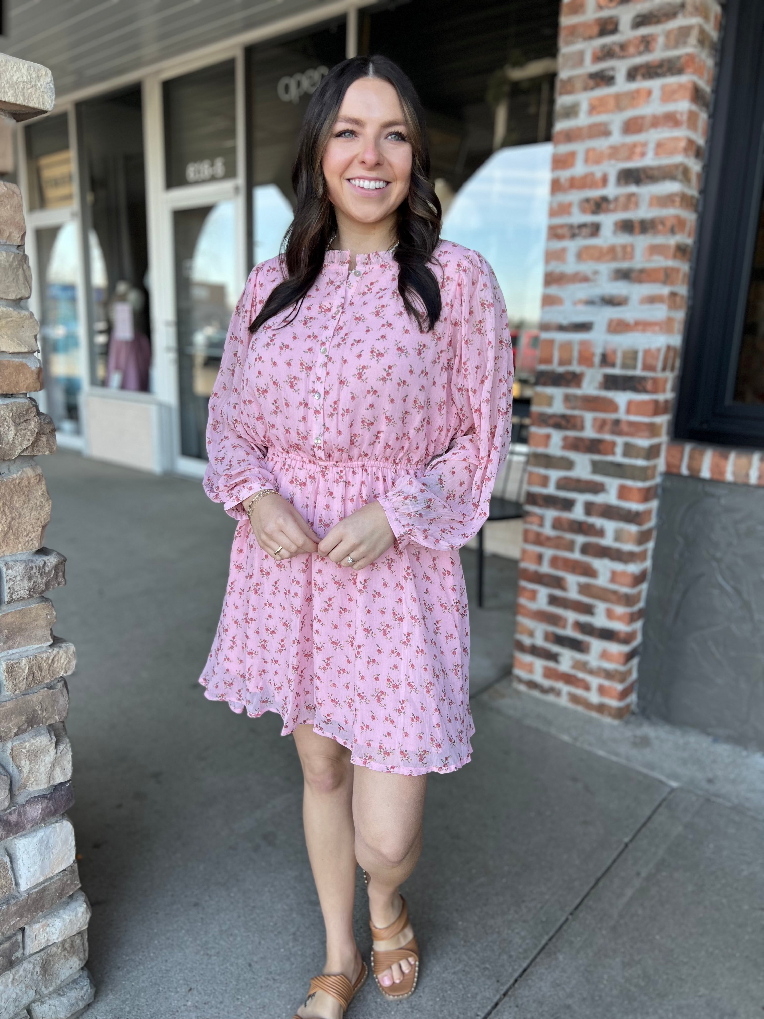 Dusty Pink Floral Dress - FINAL SALE