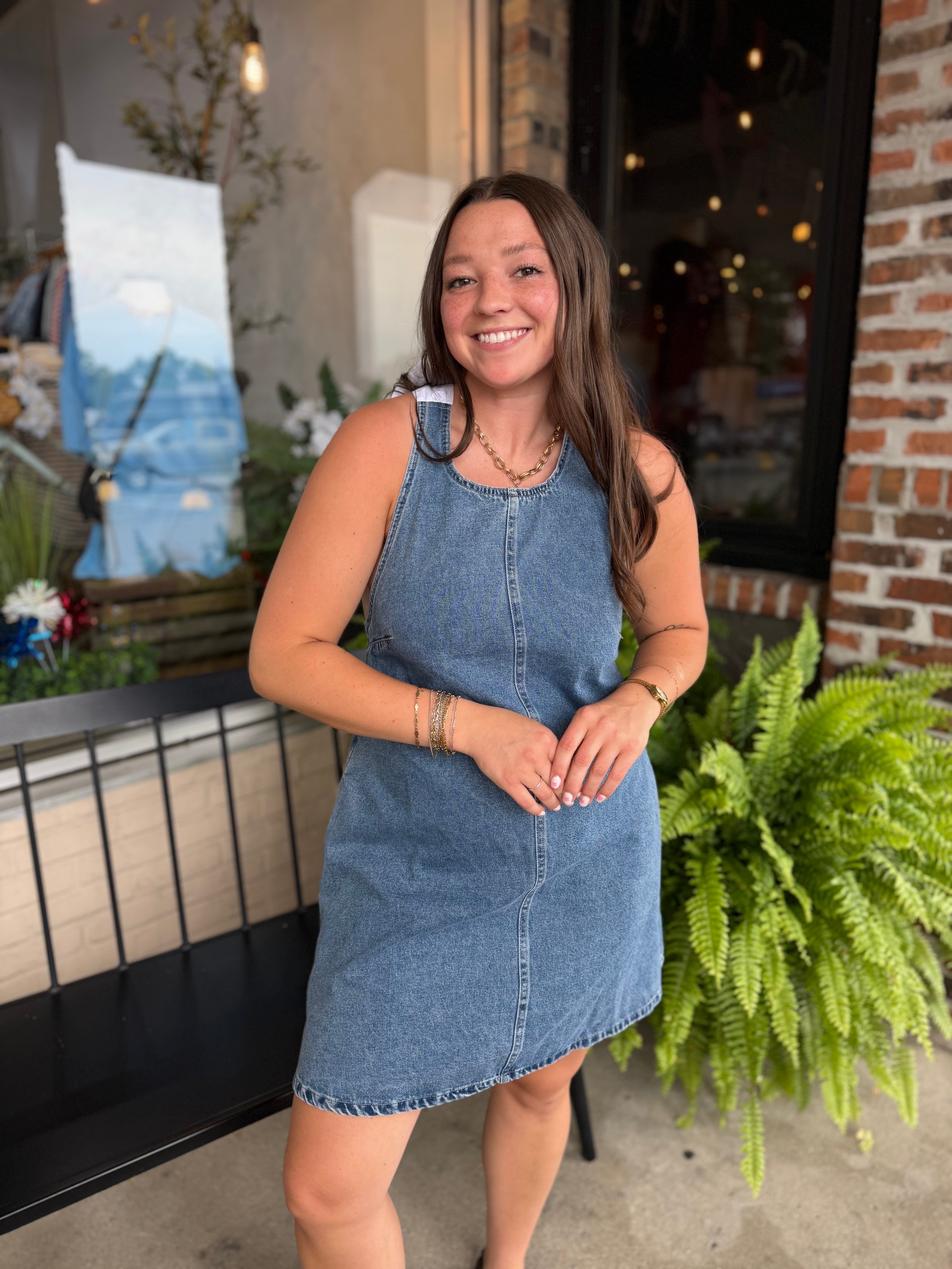 Denim Halter Neck Dress