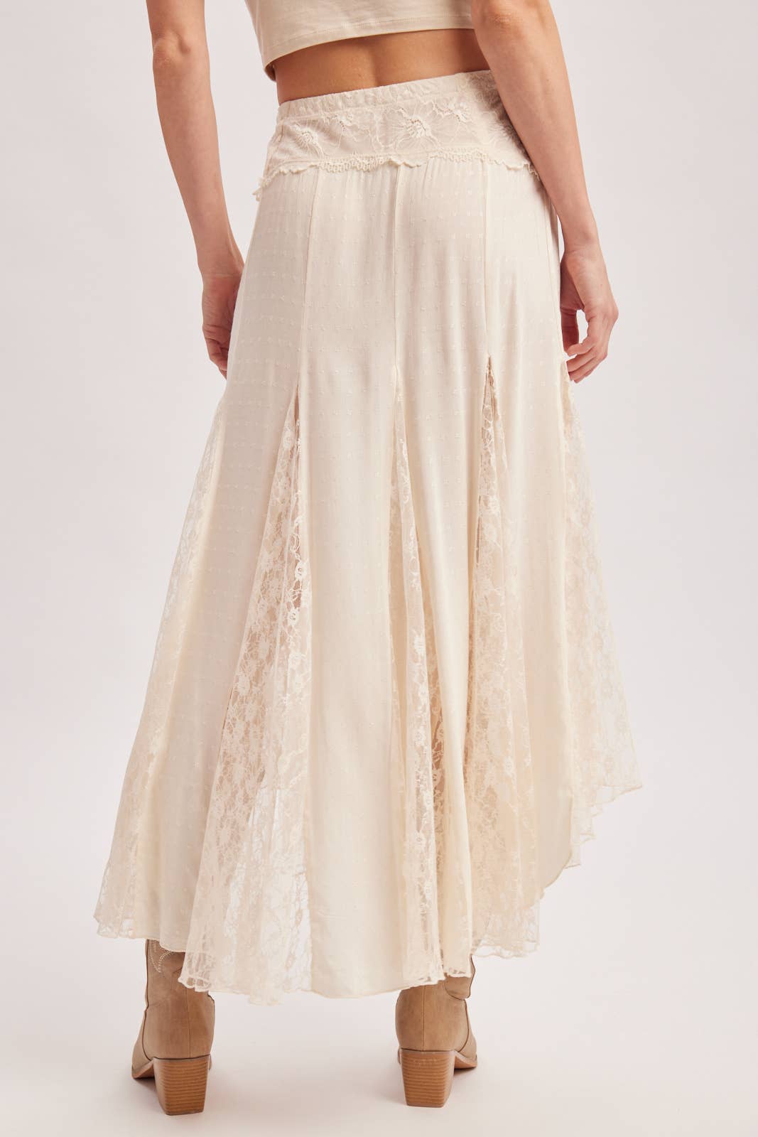 Cream Lace Maxi Skirt