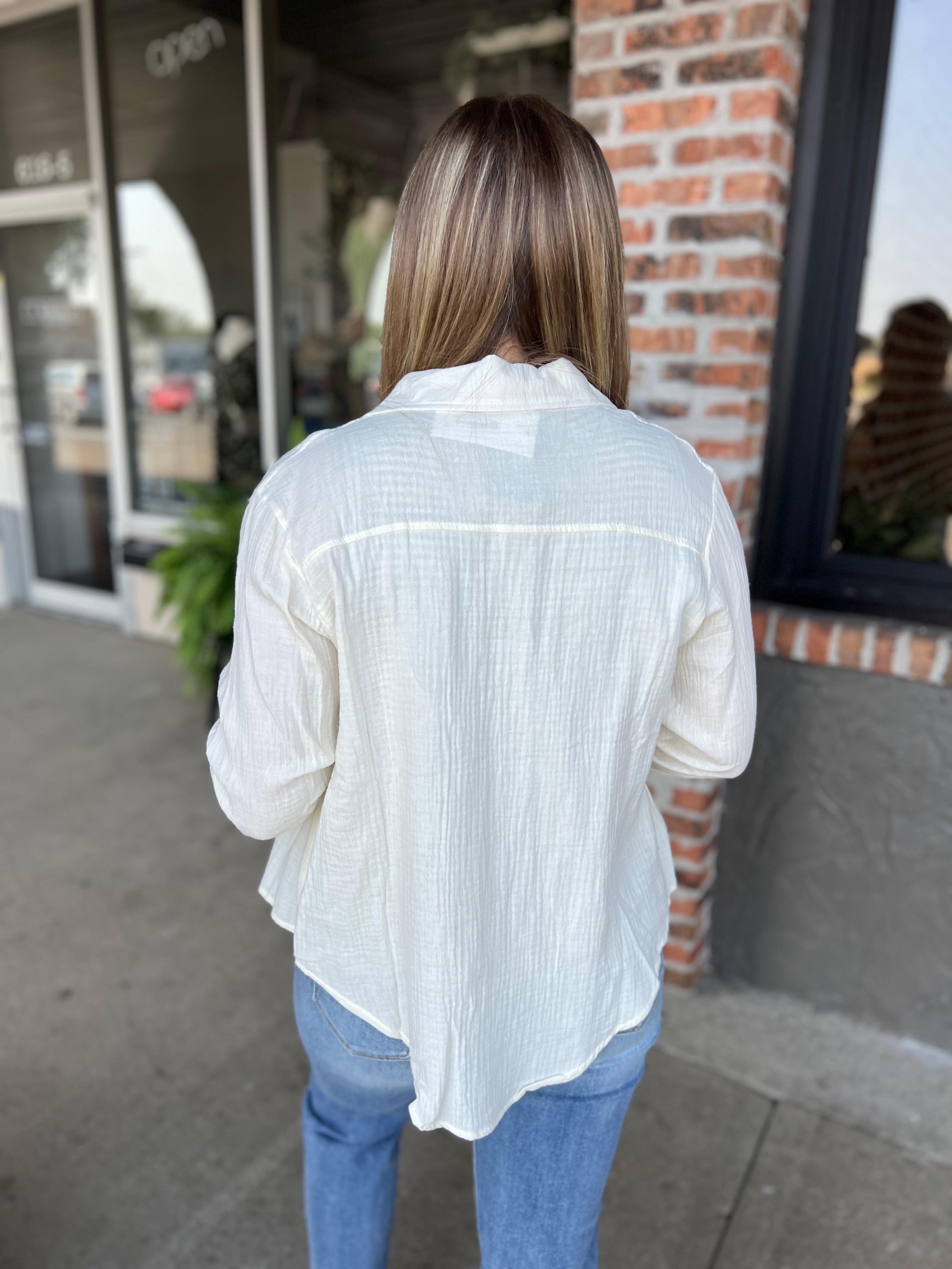 White Gauze Button Down - FINAL SALE