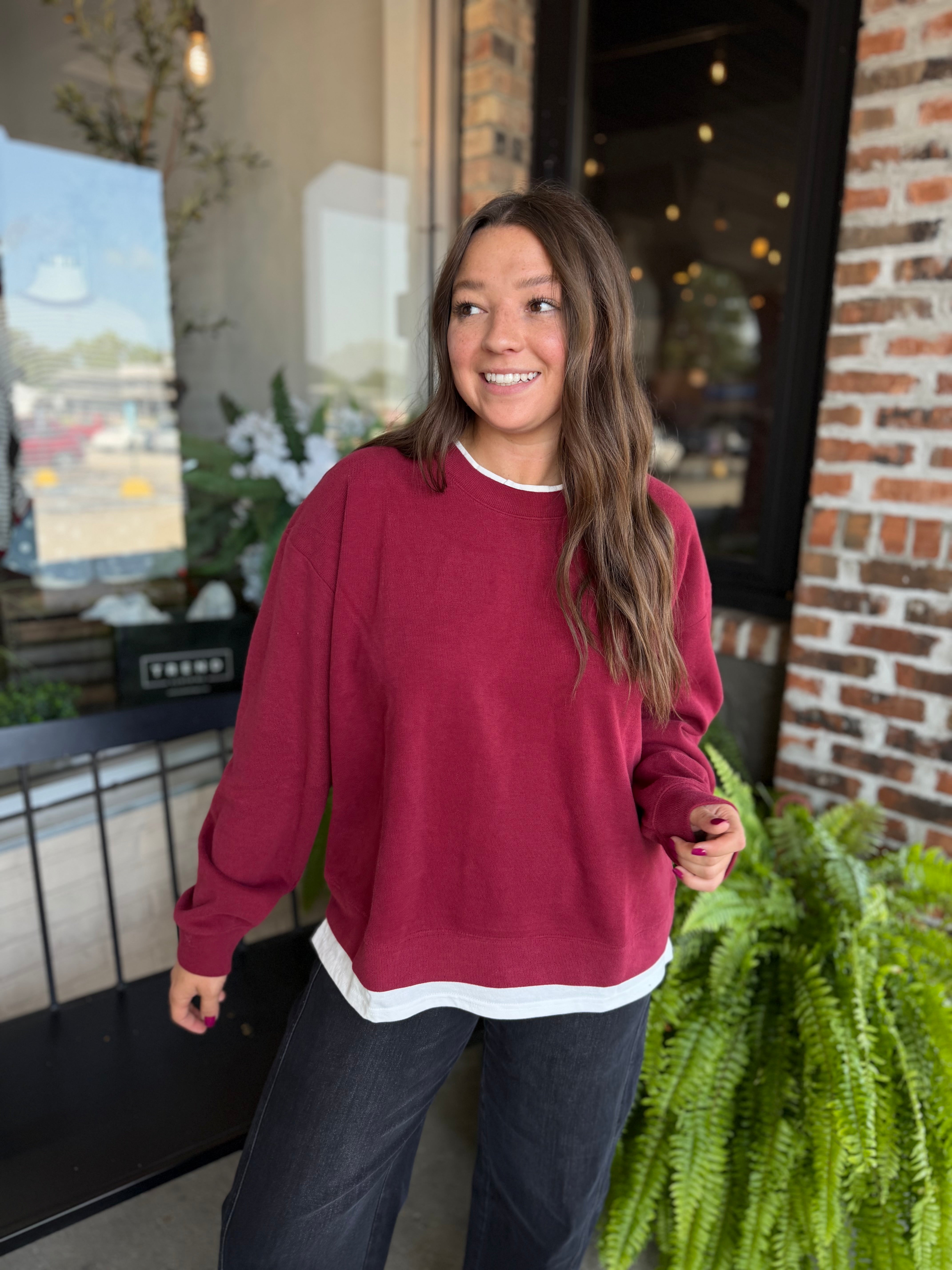 Cranberry Crew Neck Sweatshirt