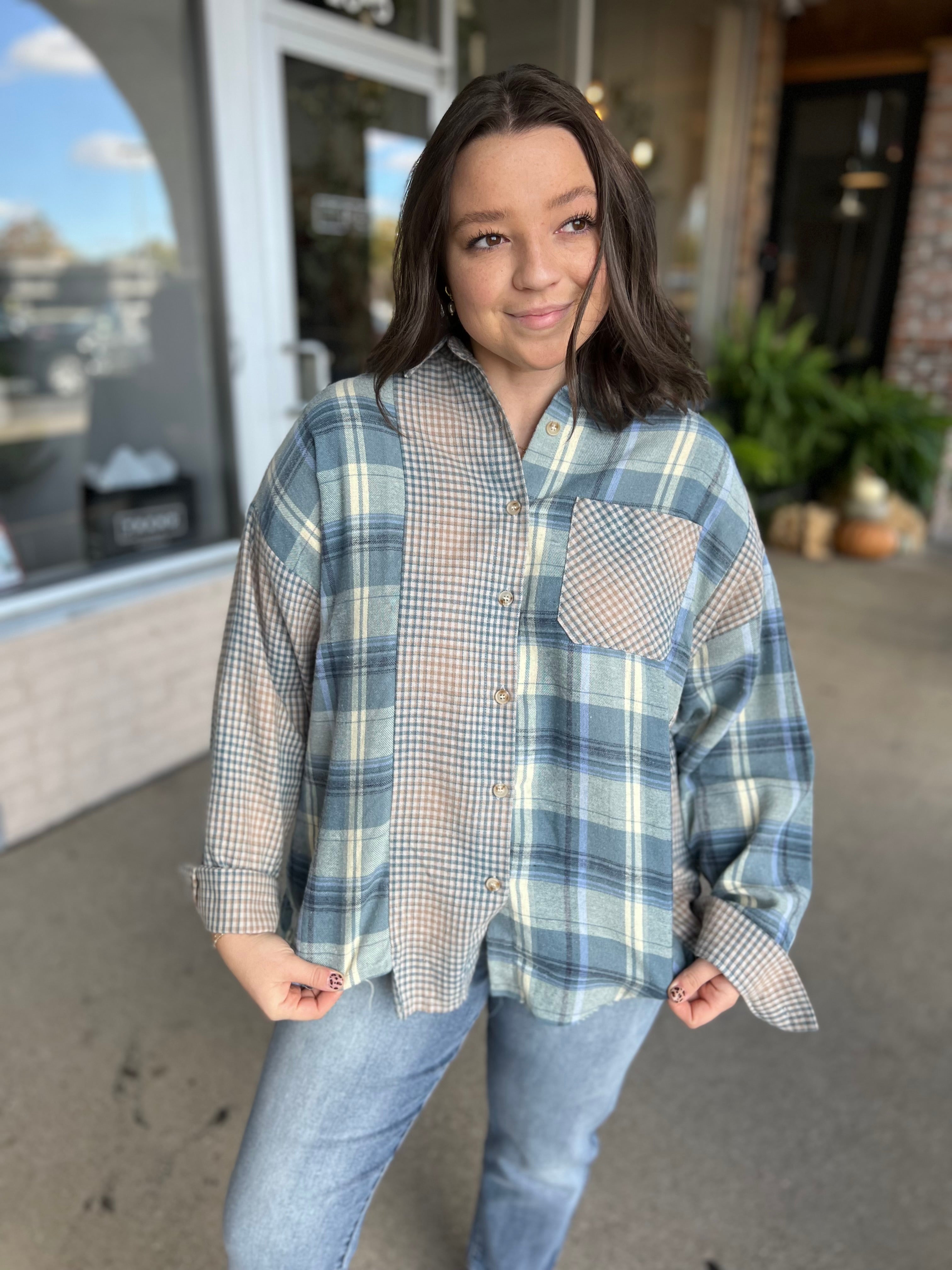 Blue Multi Plaid Shirt