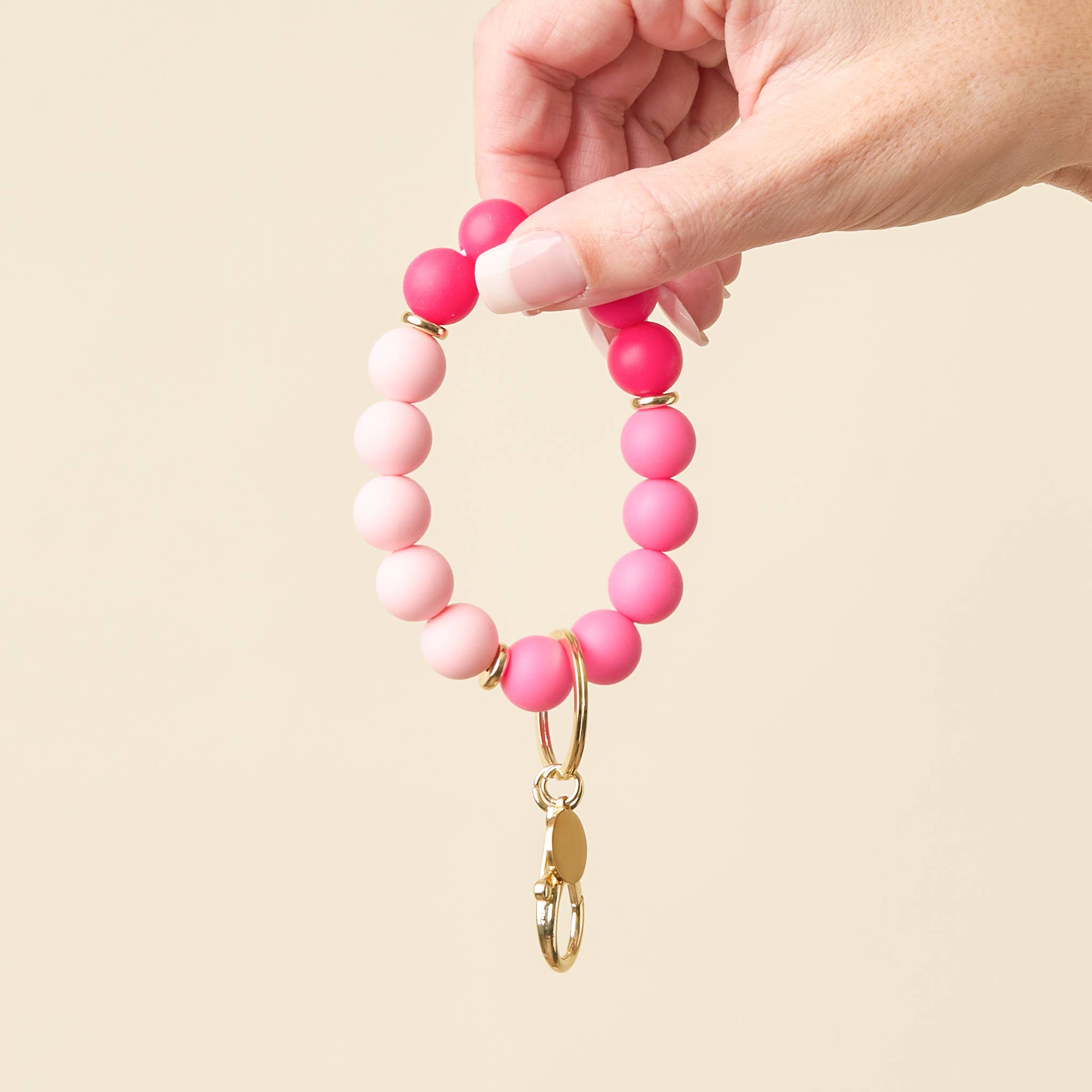 Hands-Free Keychain Wristlet-Tickled Pink