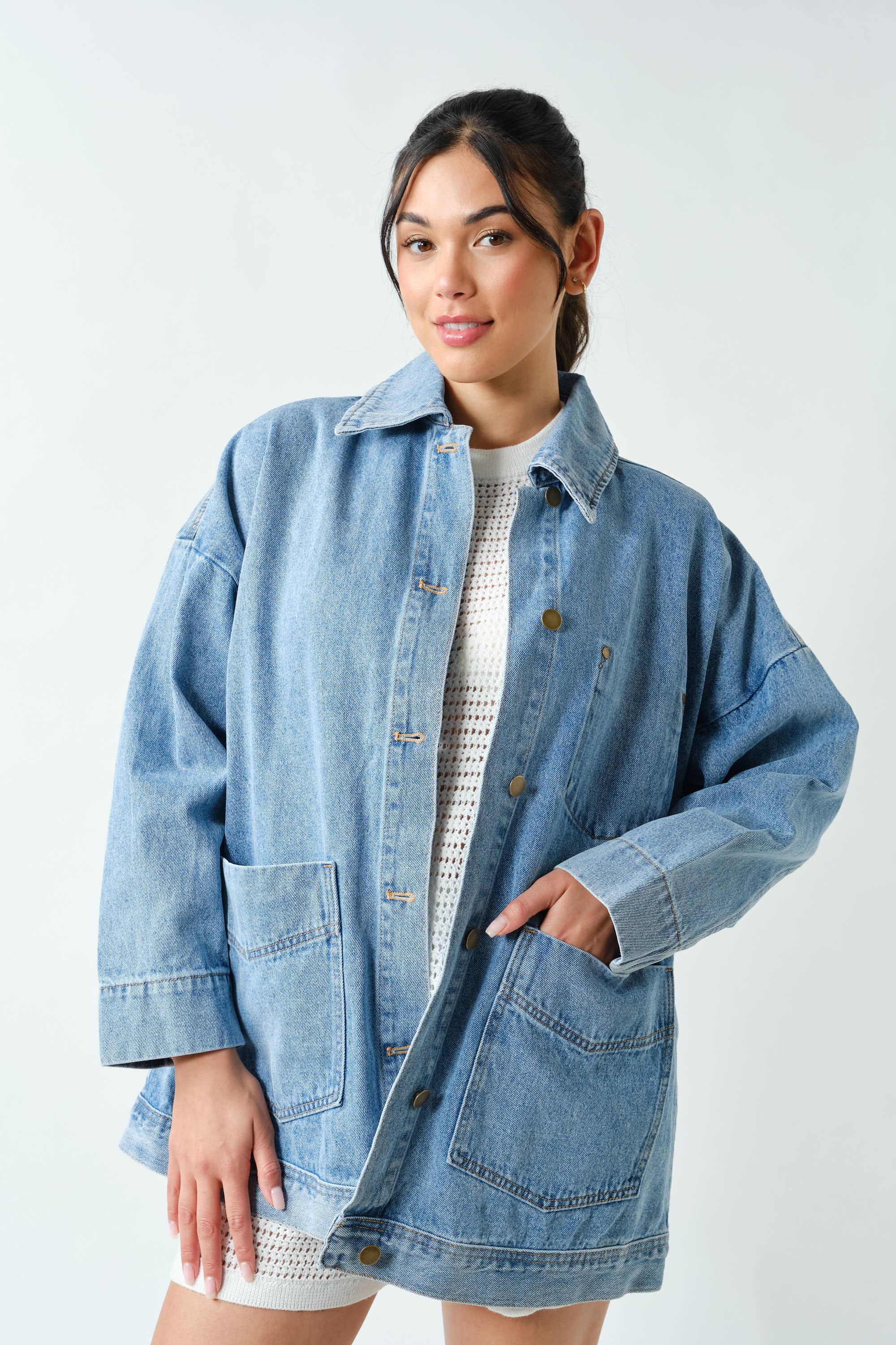 Boxy-Cut Denim Jacket