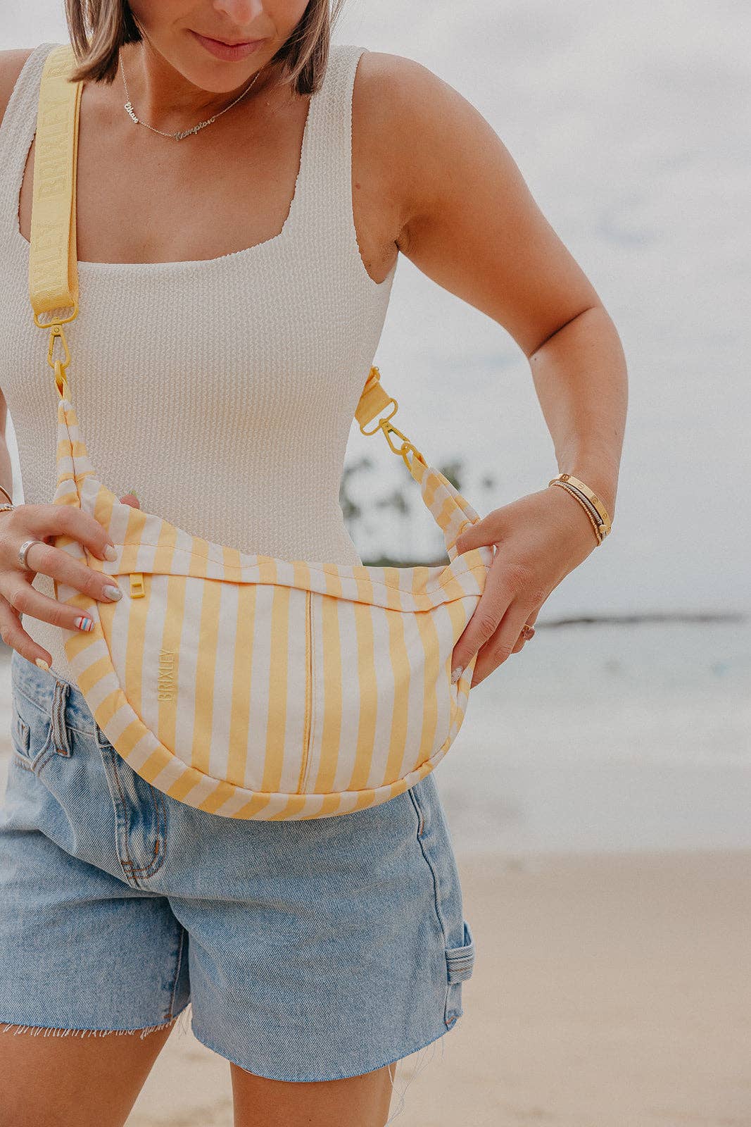 Sunbeam Stripe Crescent Bag