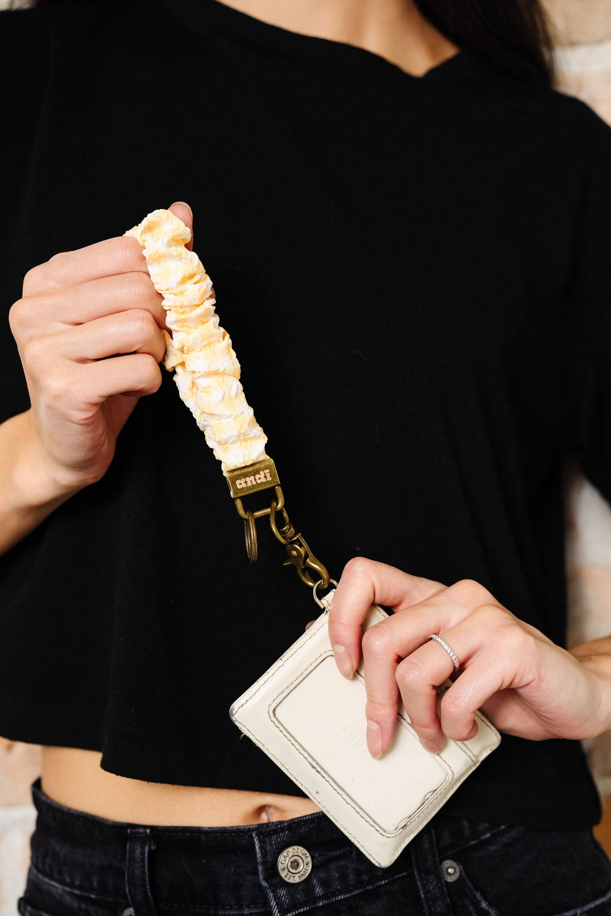 Yellow Gingham Keychain