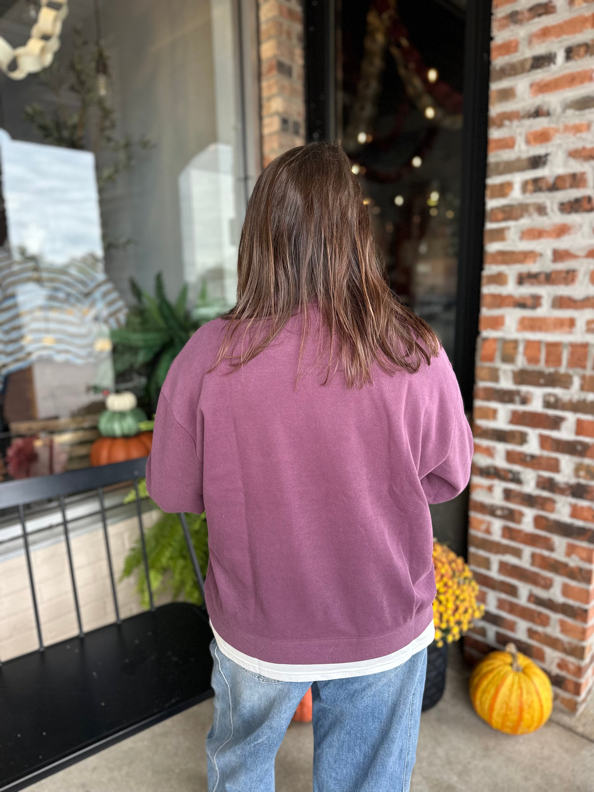 Plum Crew Neck Sweatshirt