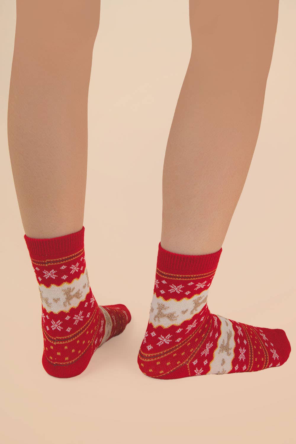 Red Christmas Crew Socks
