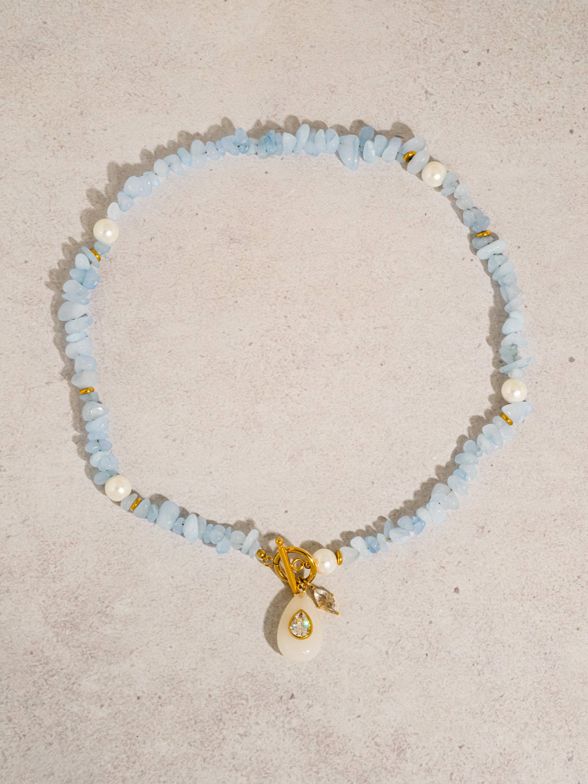 Blue Stone Charm Necklace