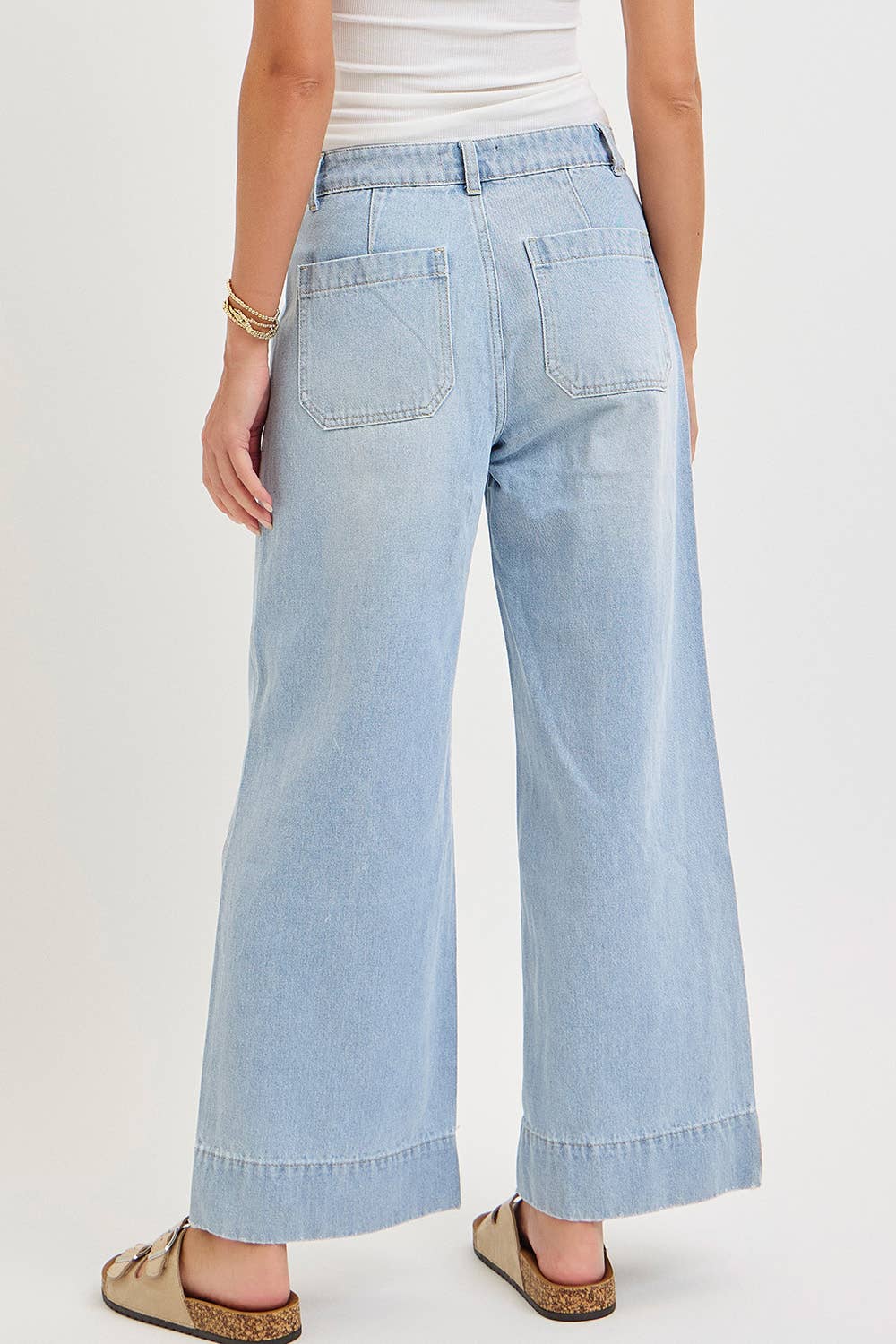 Light Wash Wide Leg Denim Jeans