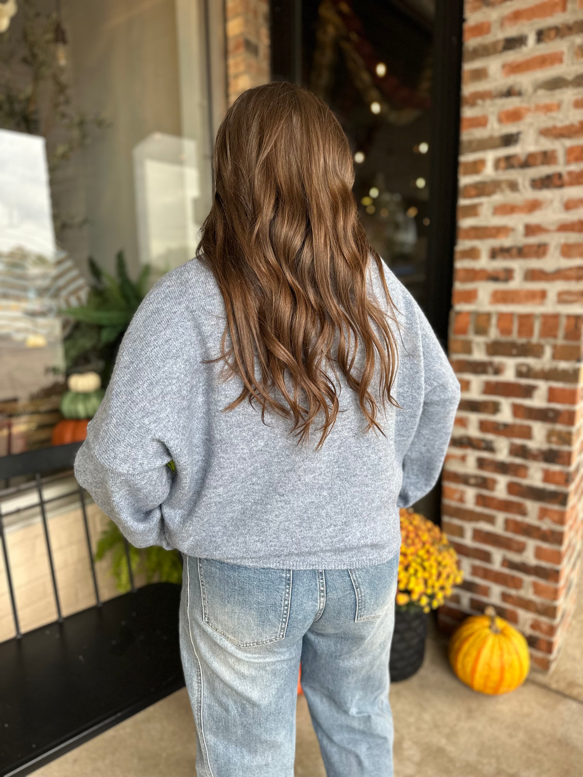 Dusty Blue Button Down Knit Cardi