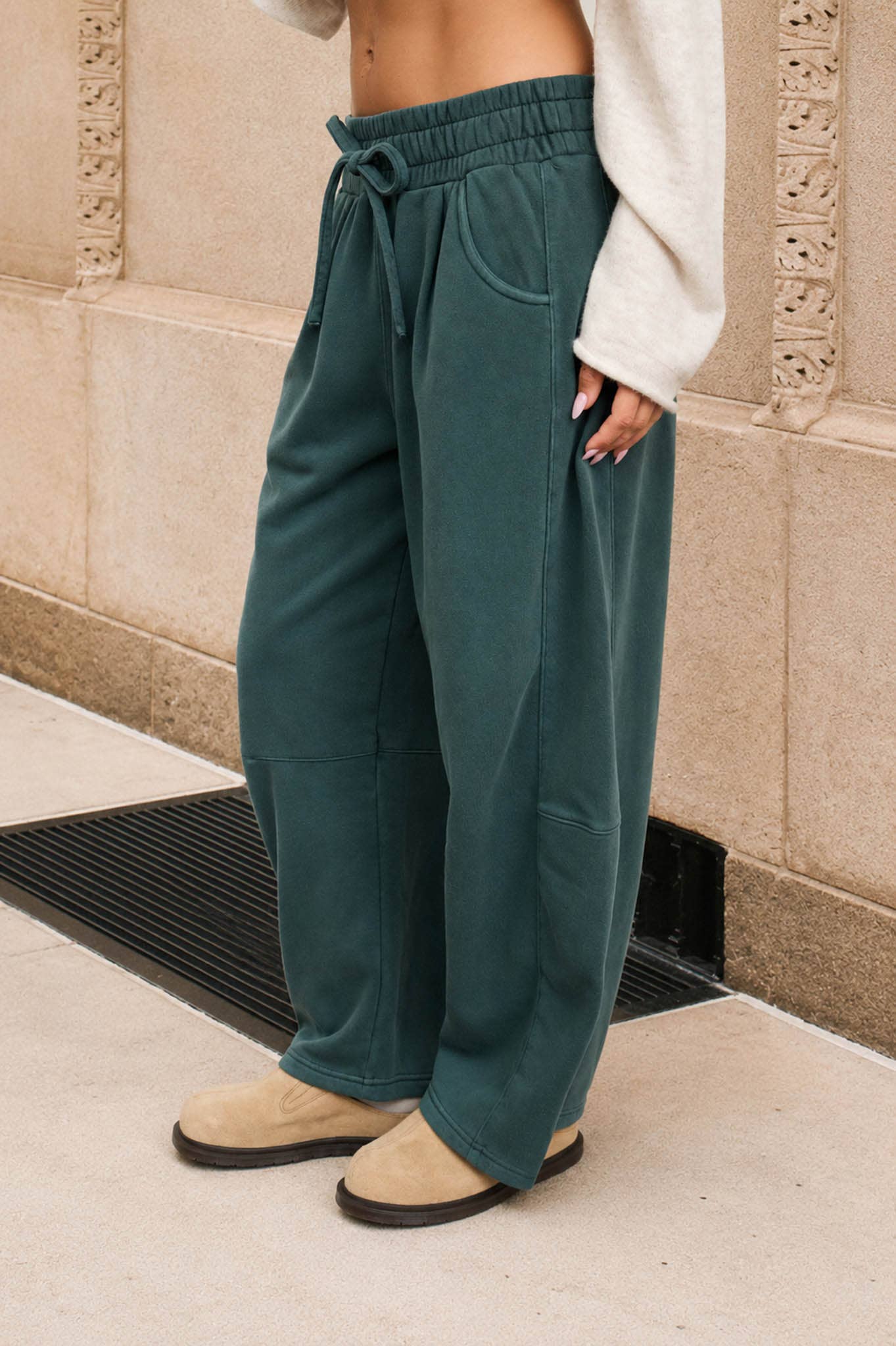 Green Barrel Leg Sweatpants
