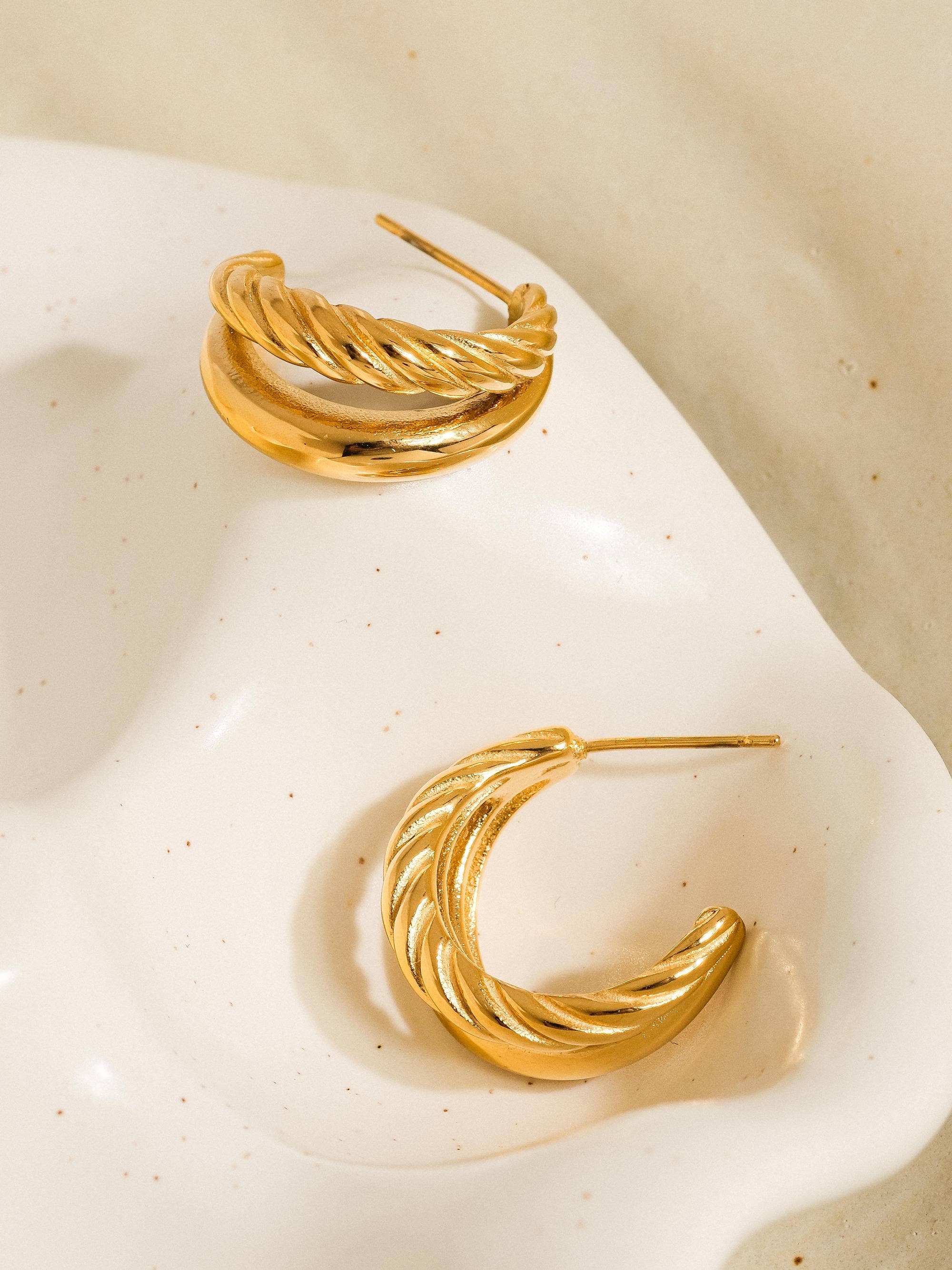 Braided Double Hoop Earring Non-Tarnish