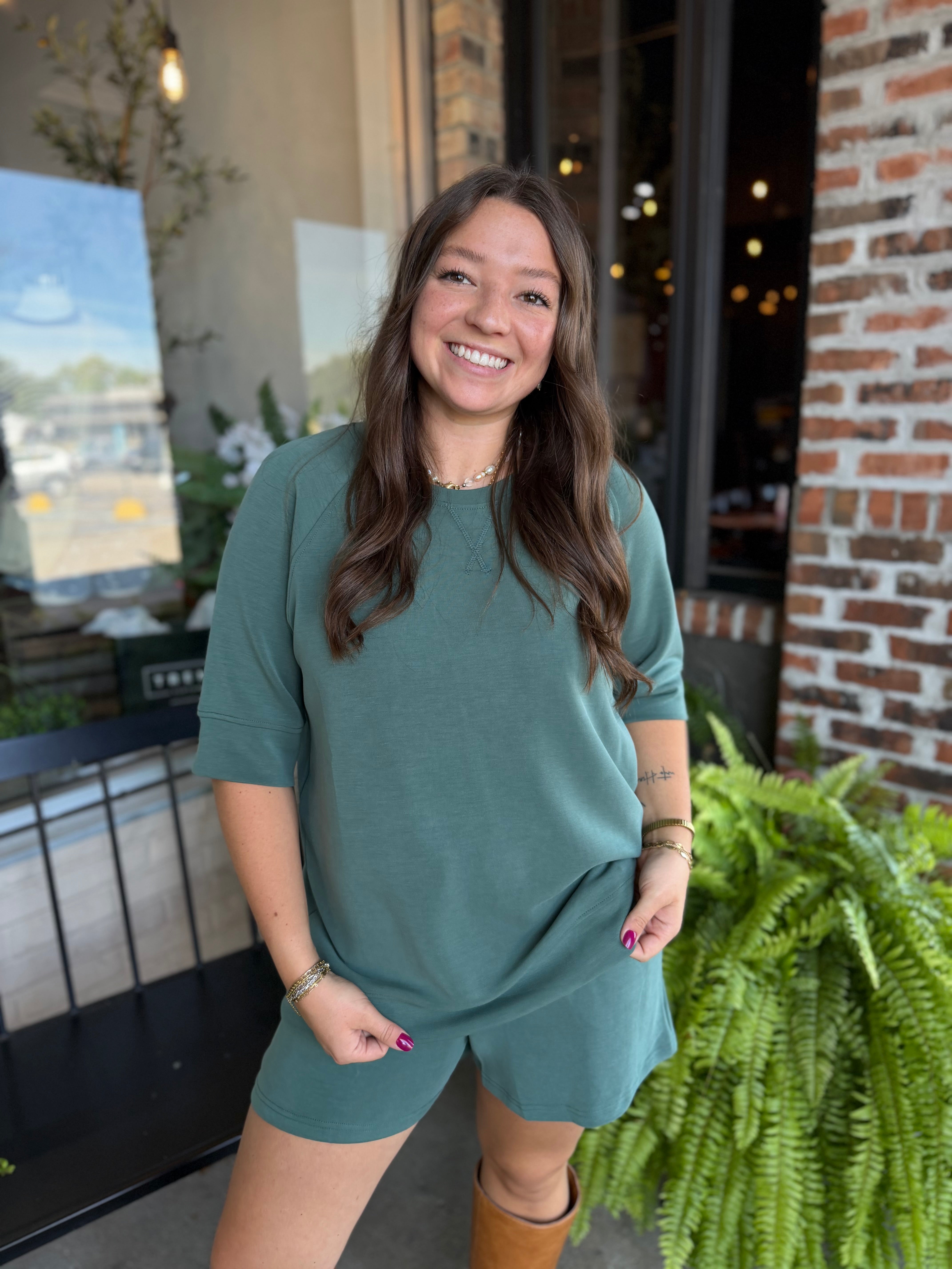Green Laguna Short Sleeve Top