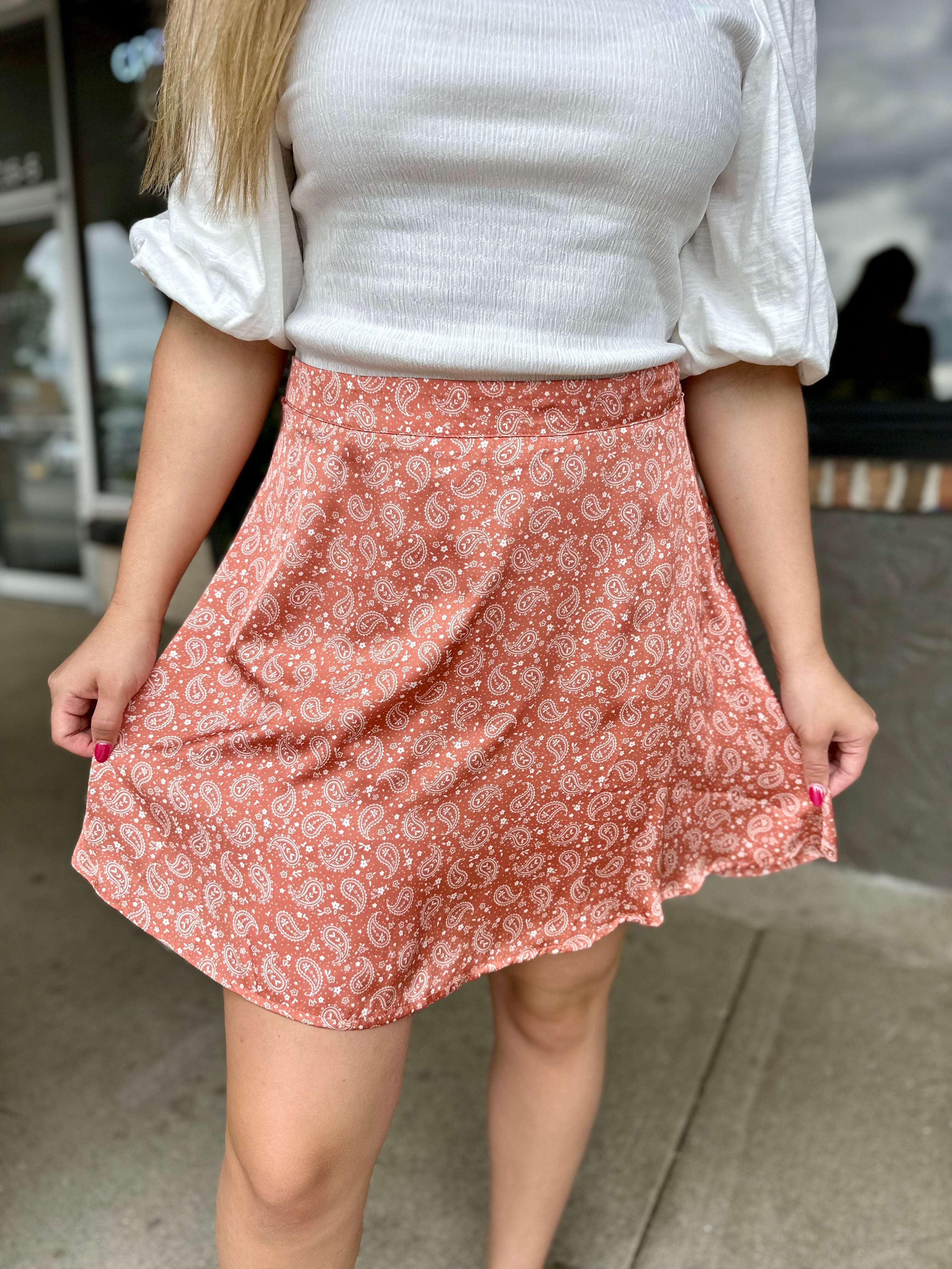 Orange Paisley Skirt