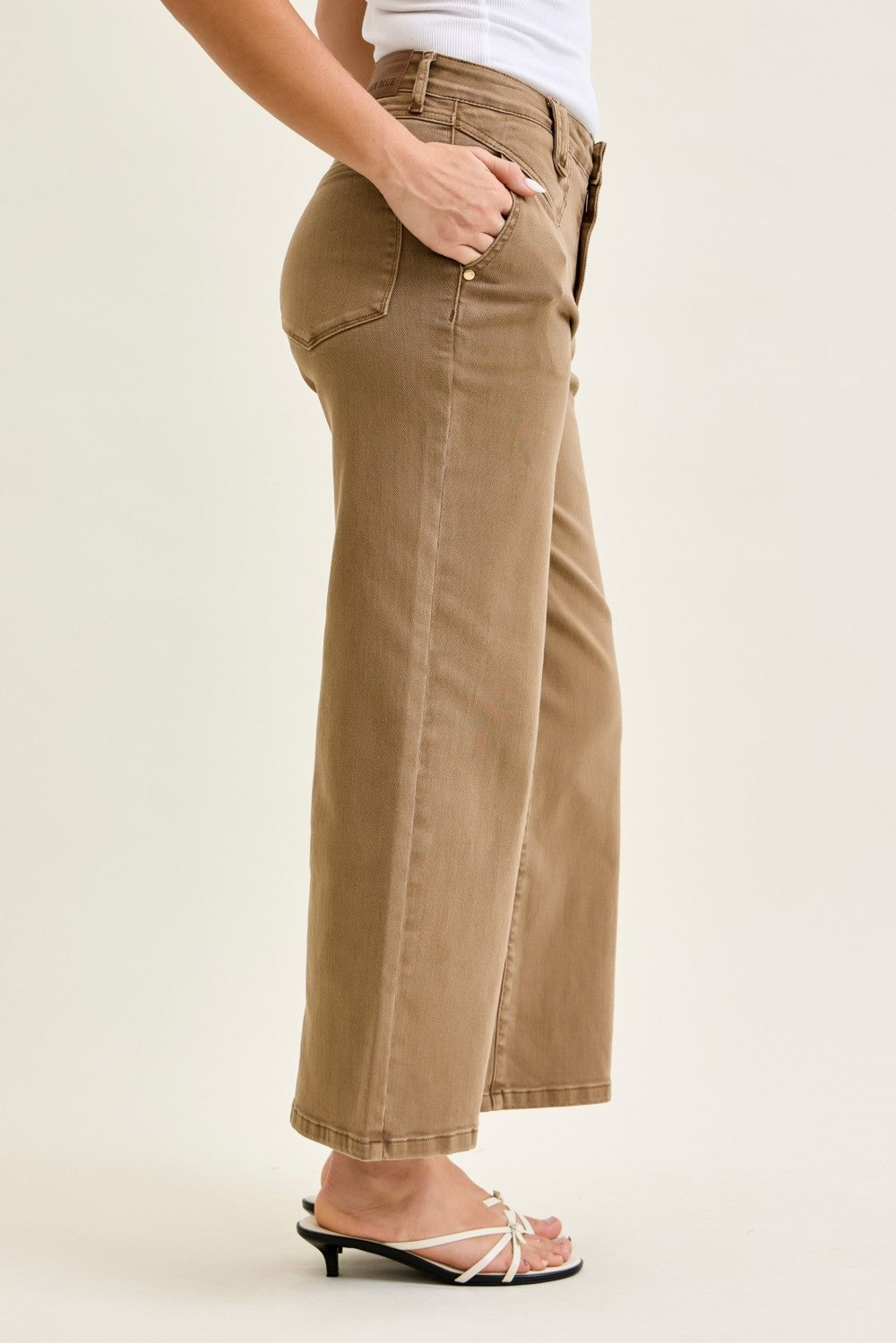 Brown High Waist Wide Leg Denim